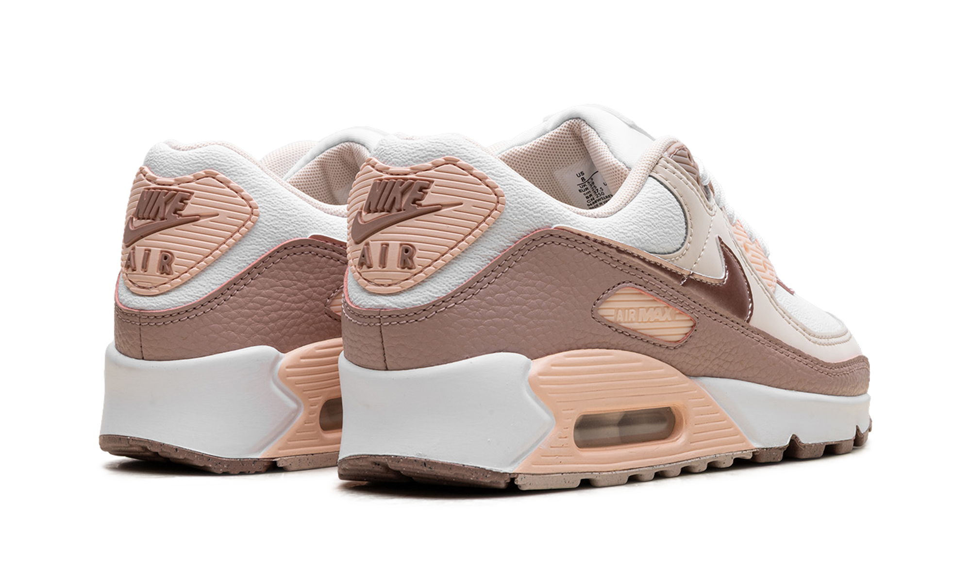 nike air max 90 next nature premium washed coral particle pink women s+HQ1783-100+diagnol right behind view