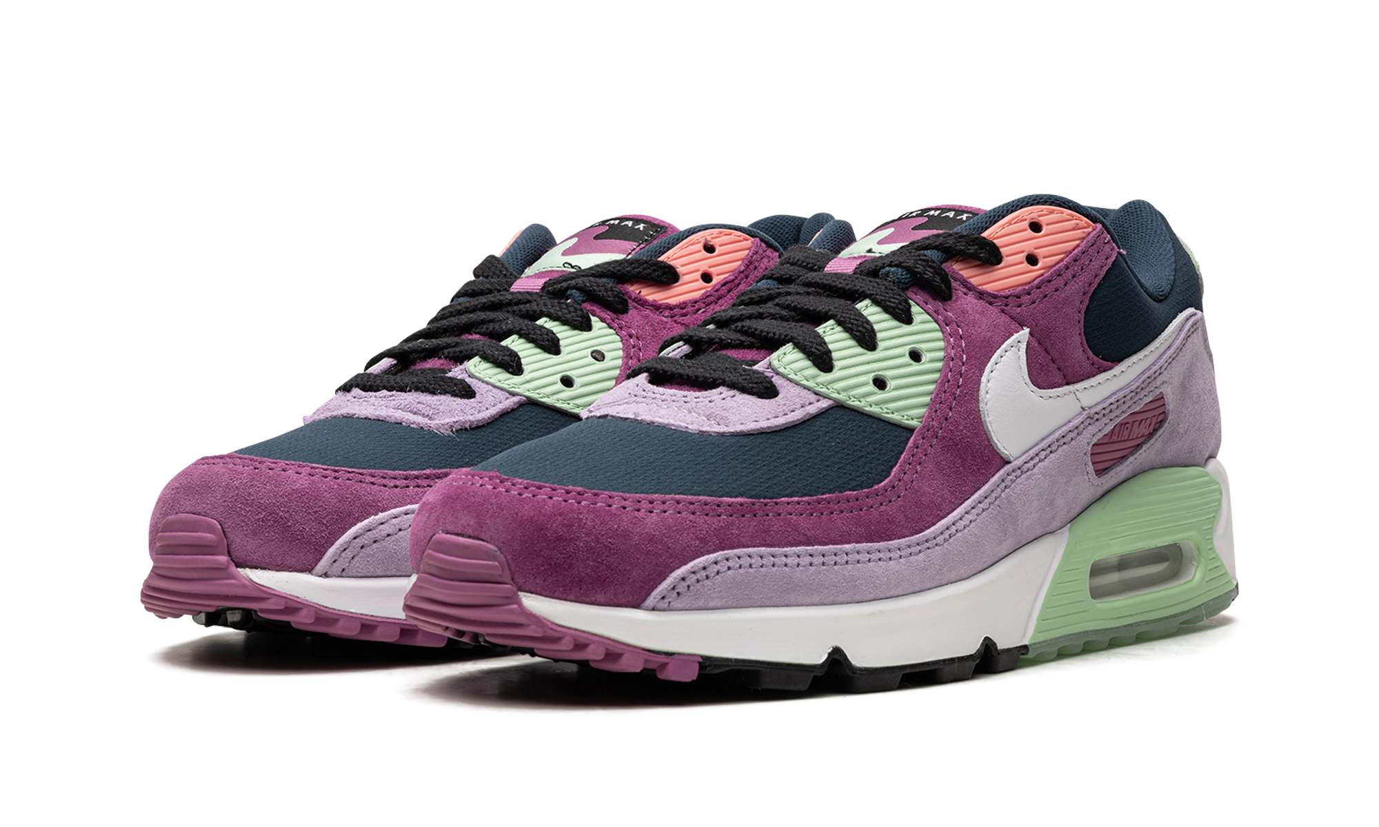 nike air max 90 nrg light bordeaux armory navy+DM0035-500+diagnol left view