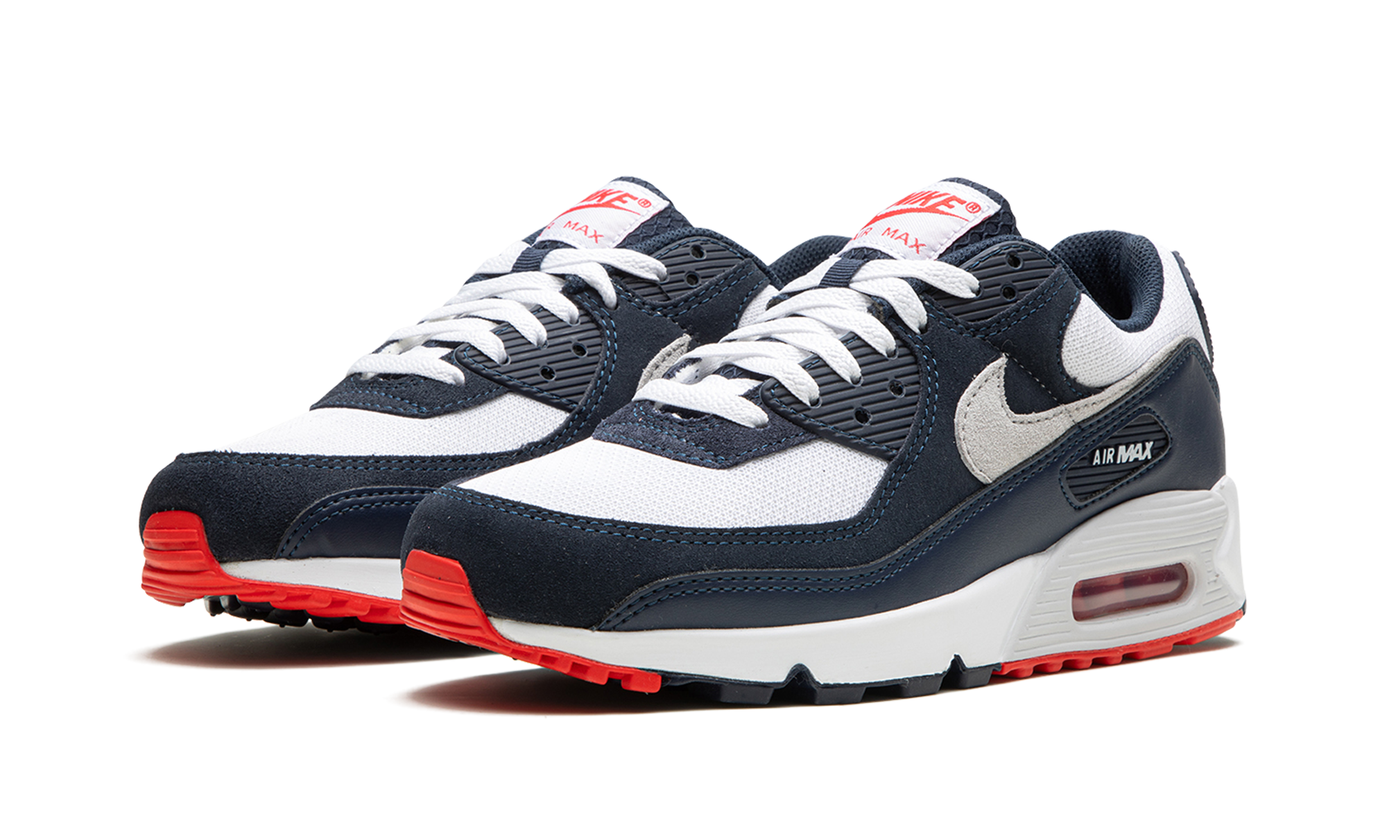 nike air max 90 obsidian track red+DM0029-400+diagnol left view