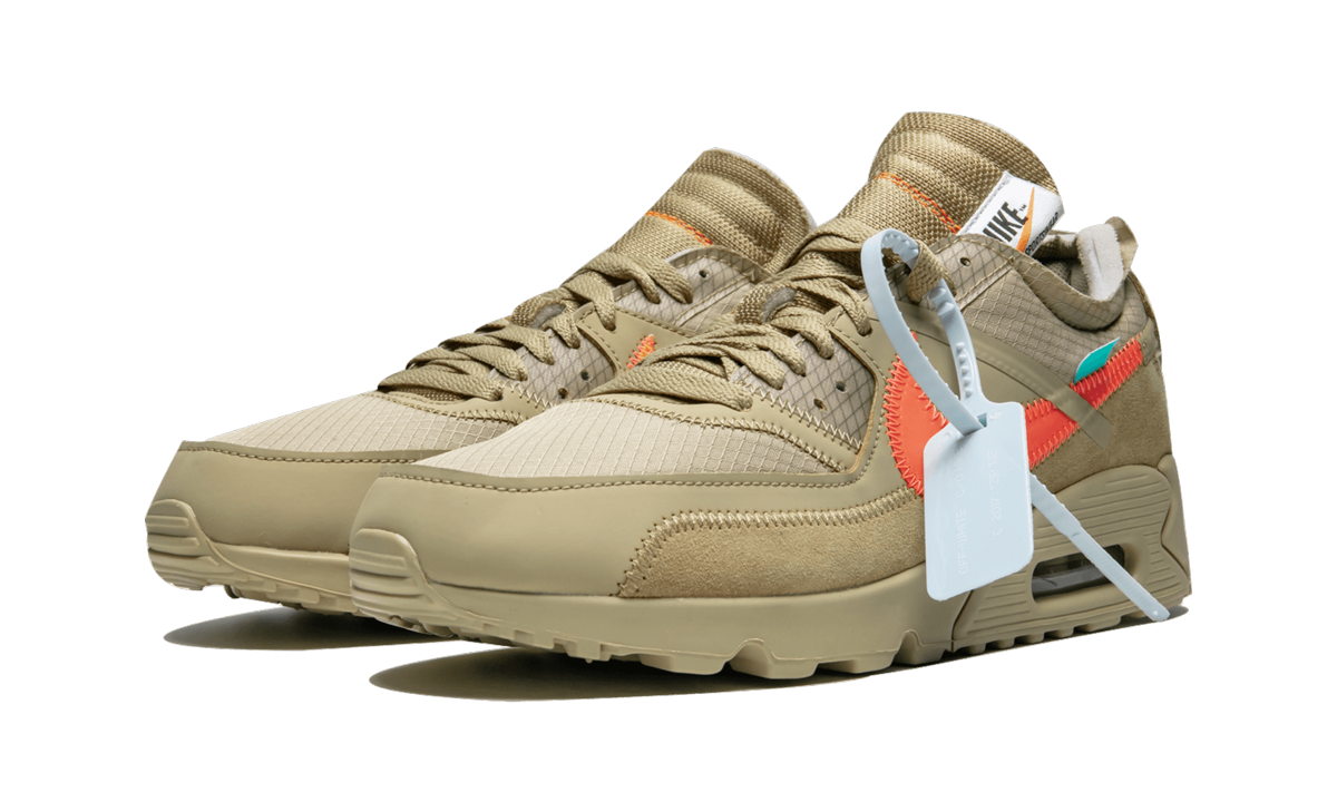 nike air max 90 off white desert ore+AA7293-200+diagnol left view