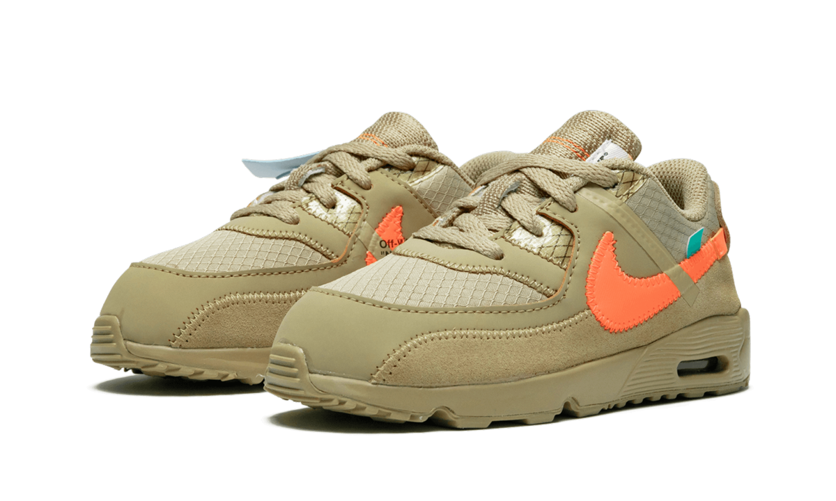 nike air max 90 off white desert ore td+BV0852-200+diagnol left view