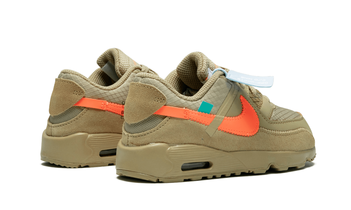 nike air max 90 off white desert ore td+BV0852-200+diagnol right behind view