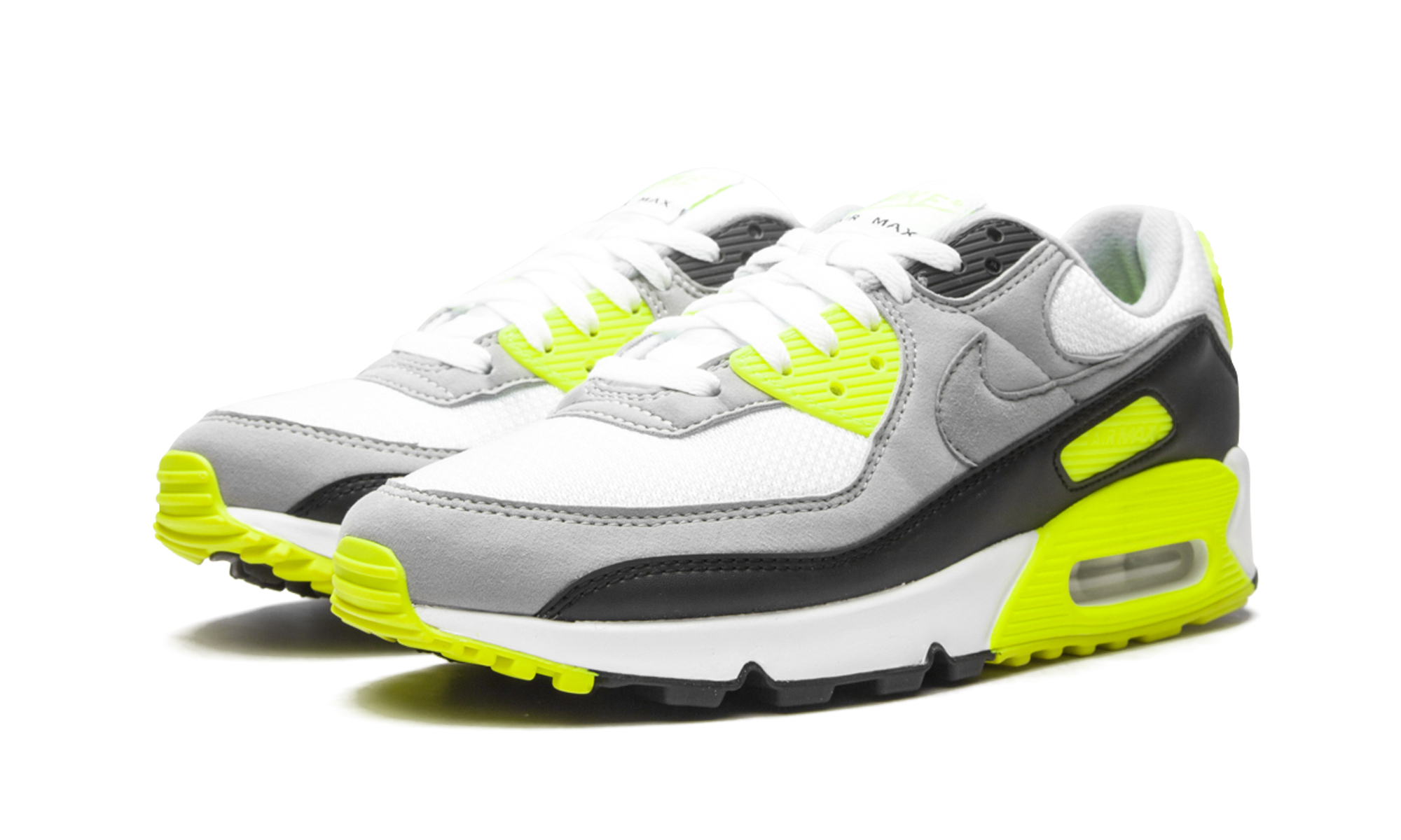 nike air max 90 og volt 2020+CD0881-103+diagnol left view