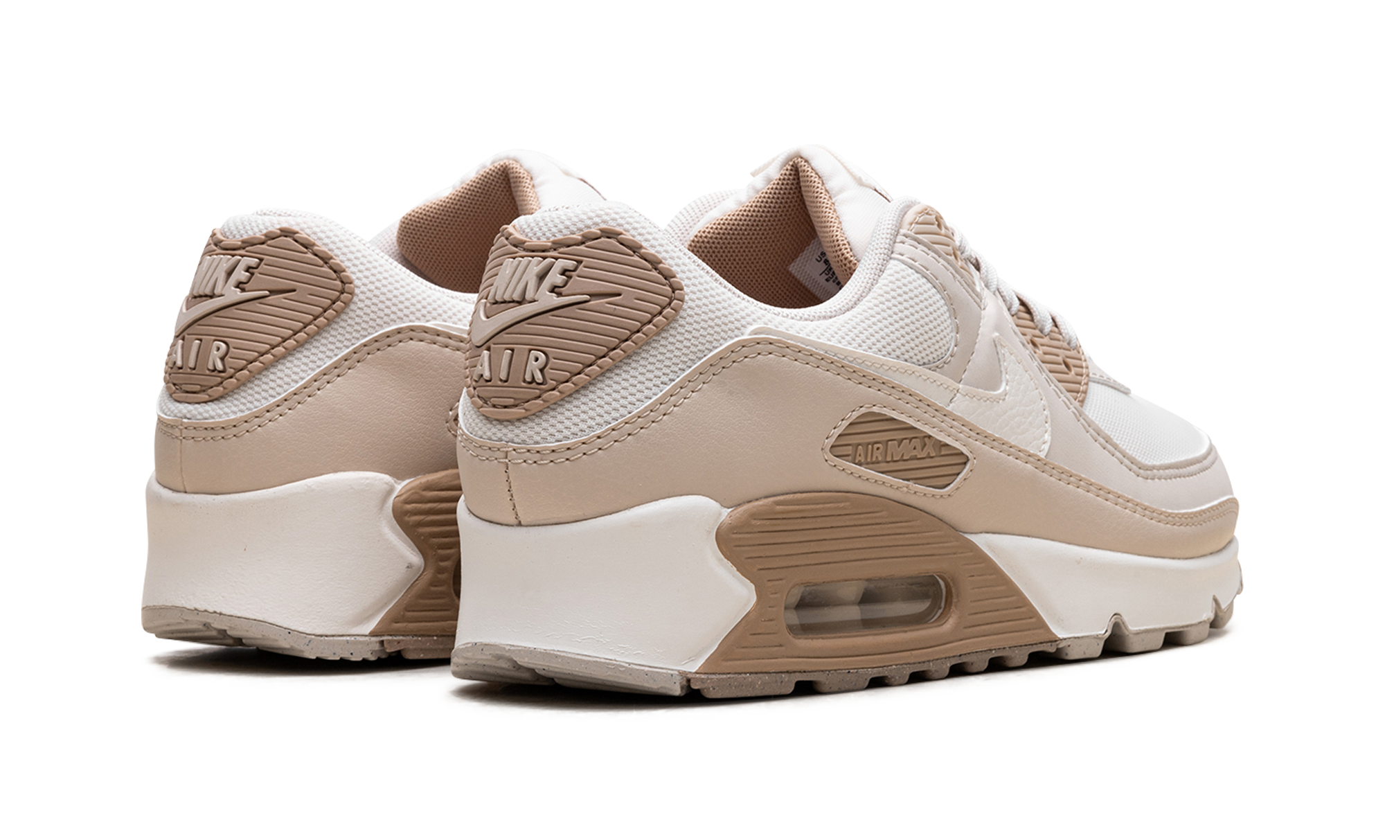 nike air max 90 phantom light orewood brown women s+DH8010-004+diagnol right behind view