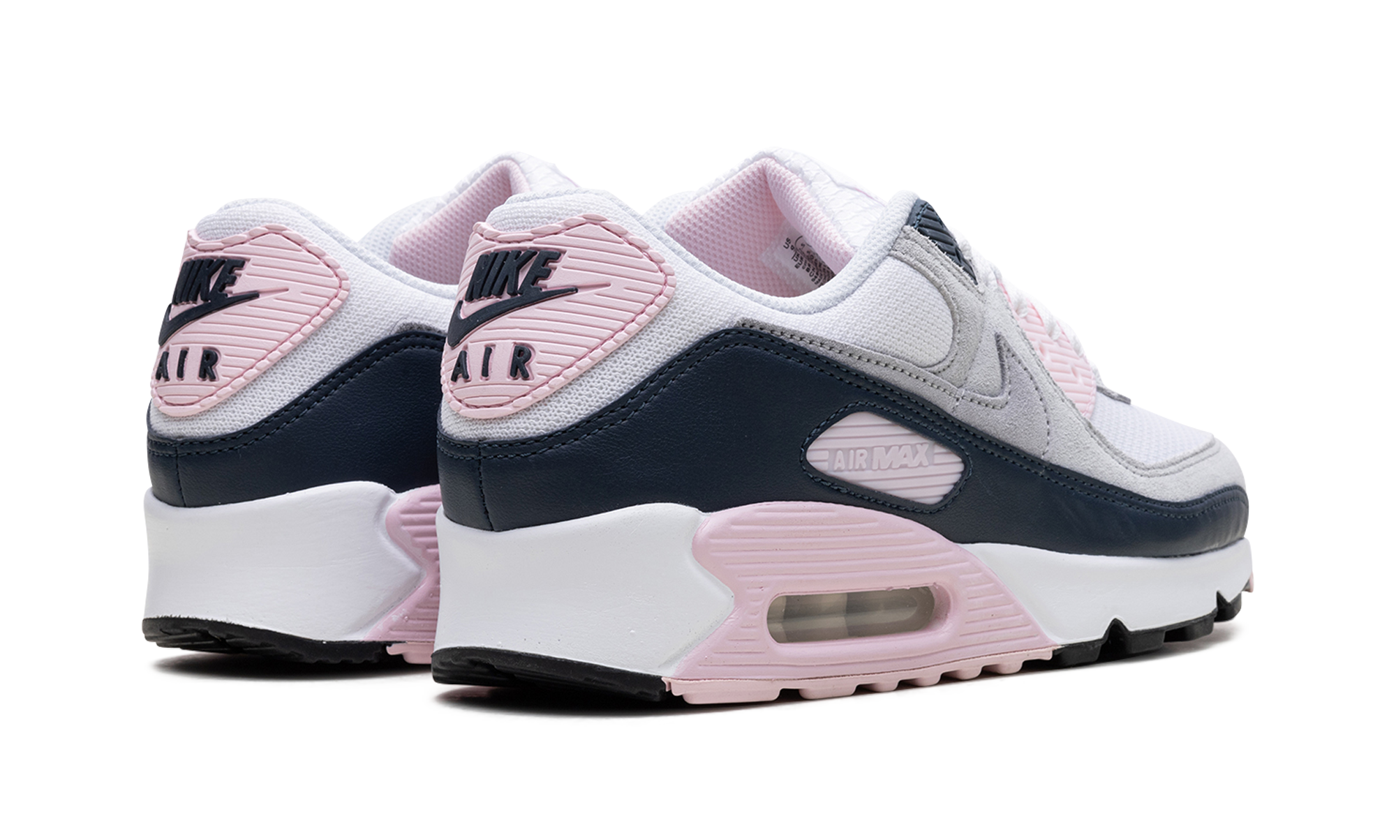 nike air max 90 pink foam armory navy+DM0029-106+diagnol right behind view