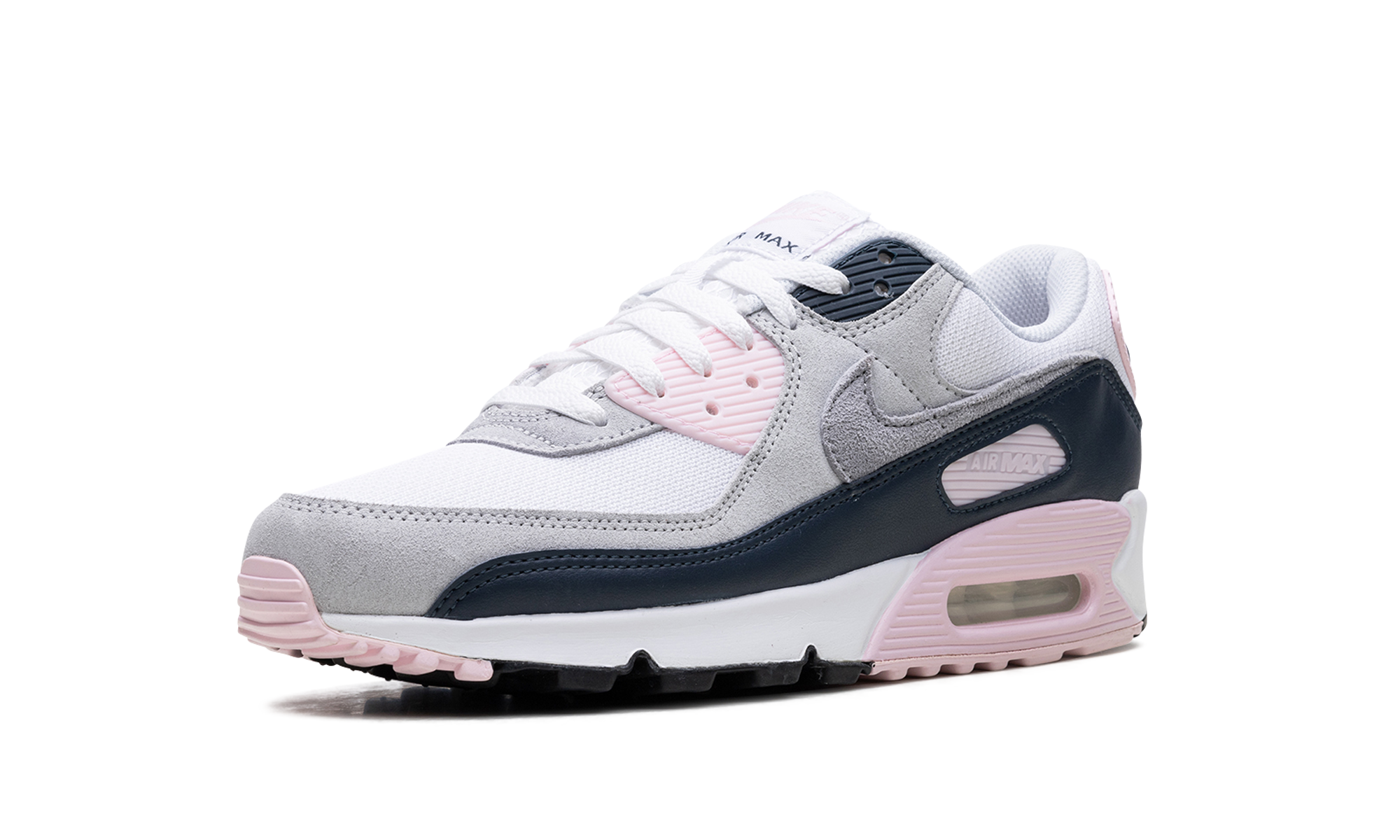 nike air max 90 pink foam armory navy+DM0029-106+left diagnol single view