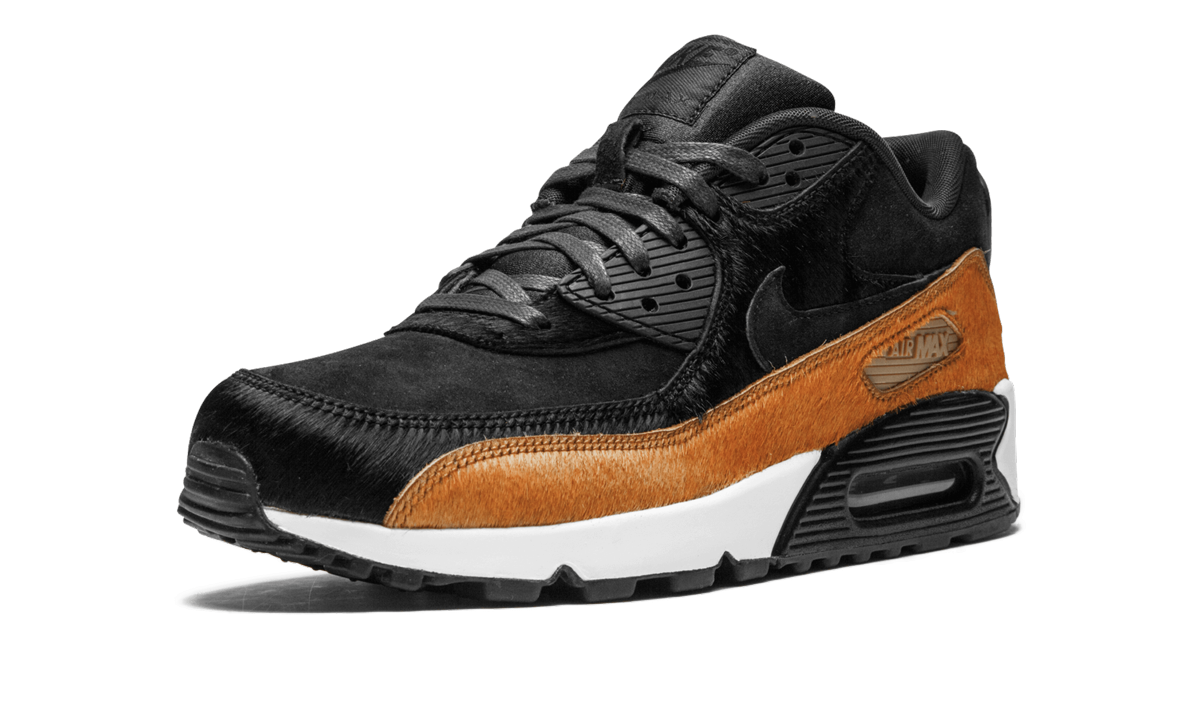 nike air max 90 pony tar black women s+898512-005+left diagnol single view
