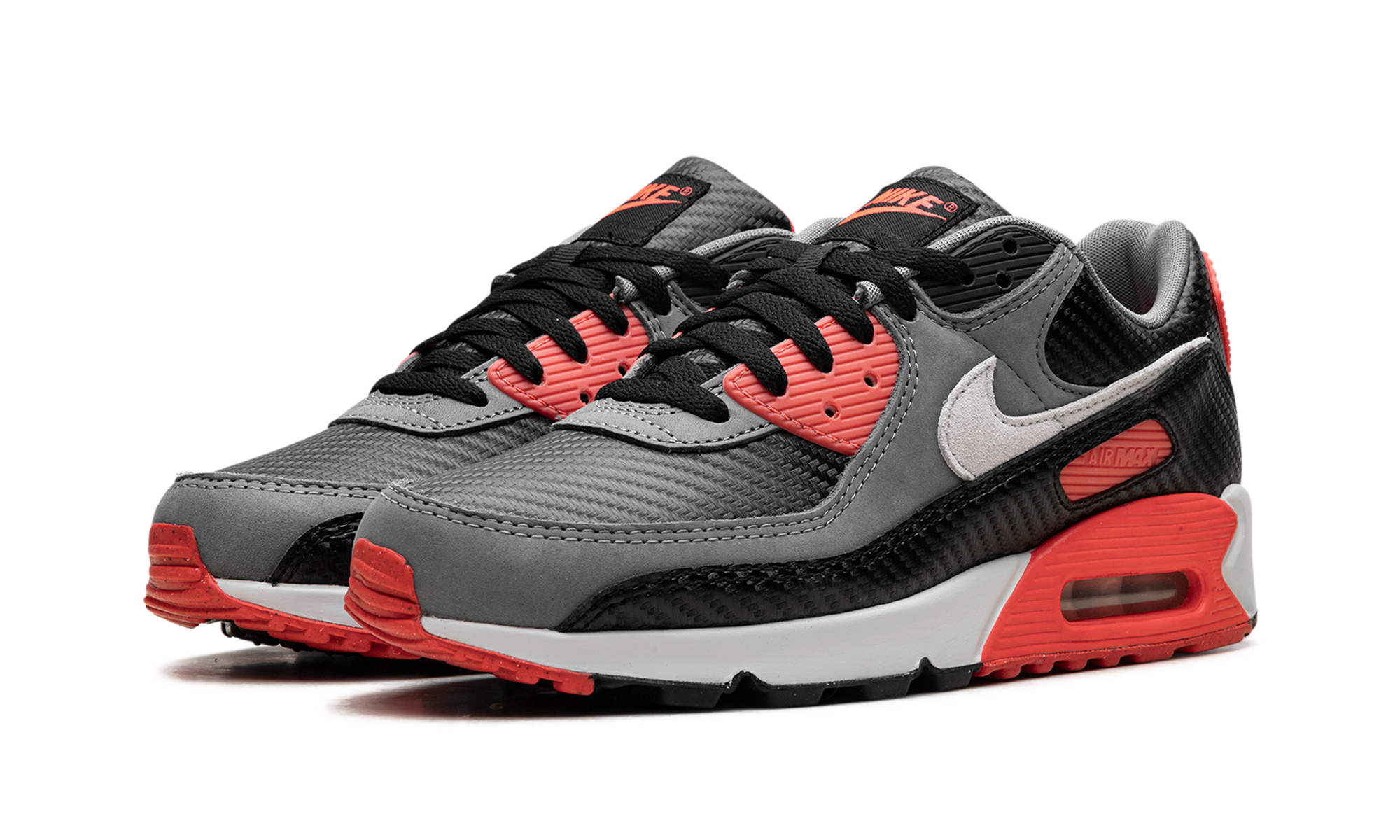 nike air max 90 premium carbon fiber infrared+HM9432-001+diagnol left view