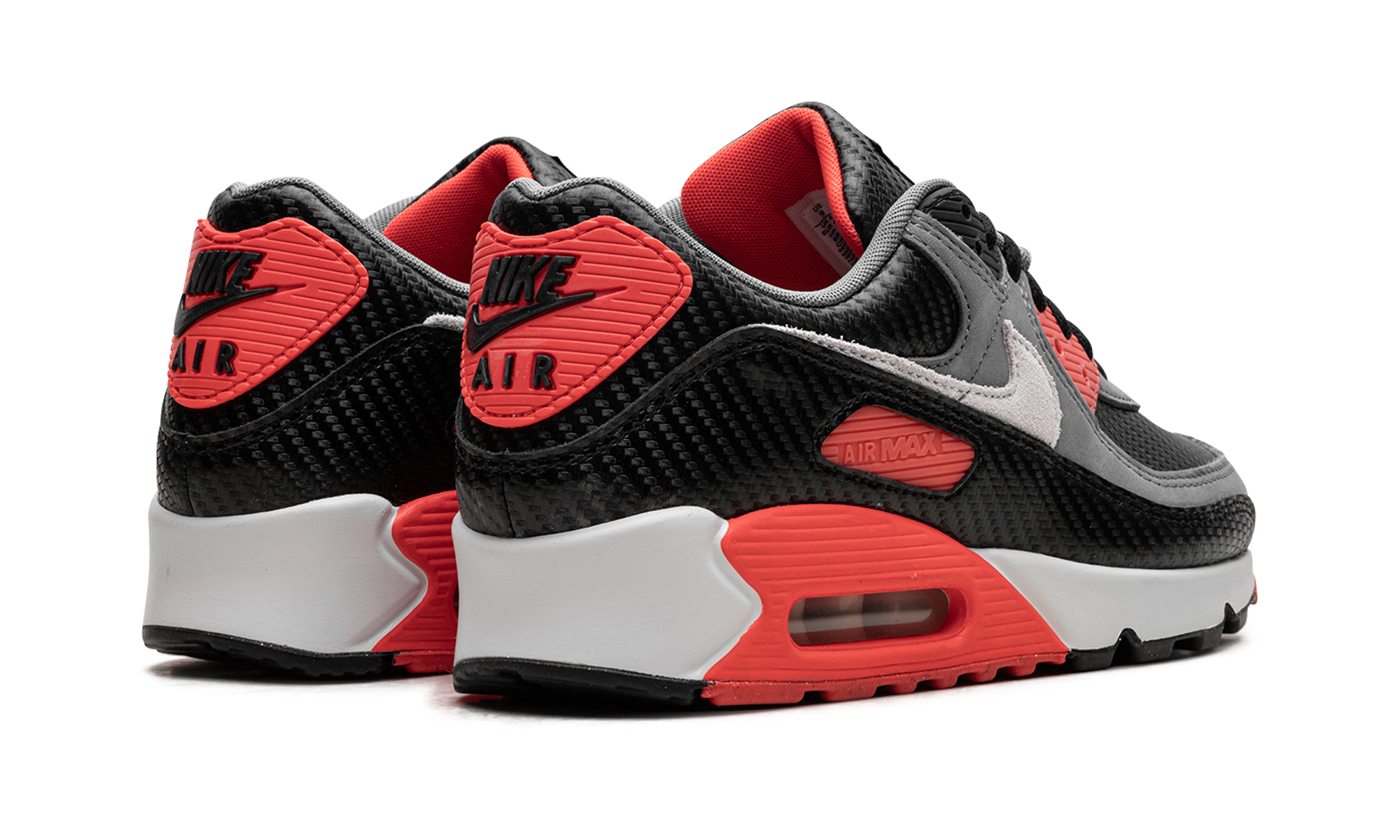 nike air max 90 premium carbon fiber infrared+HM9432-001+diagnol right behind view
