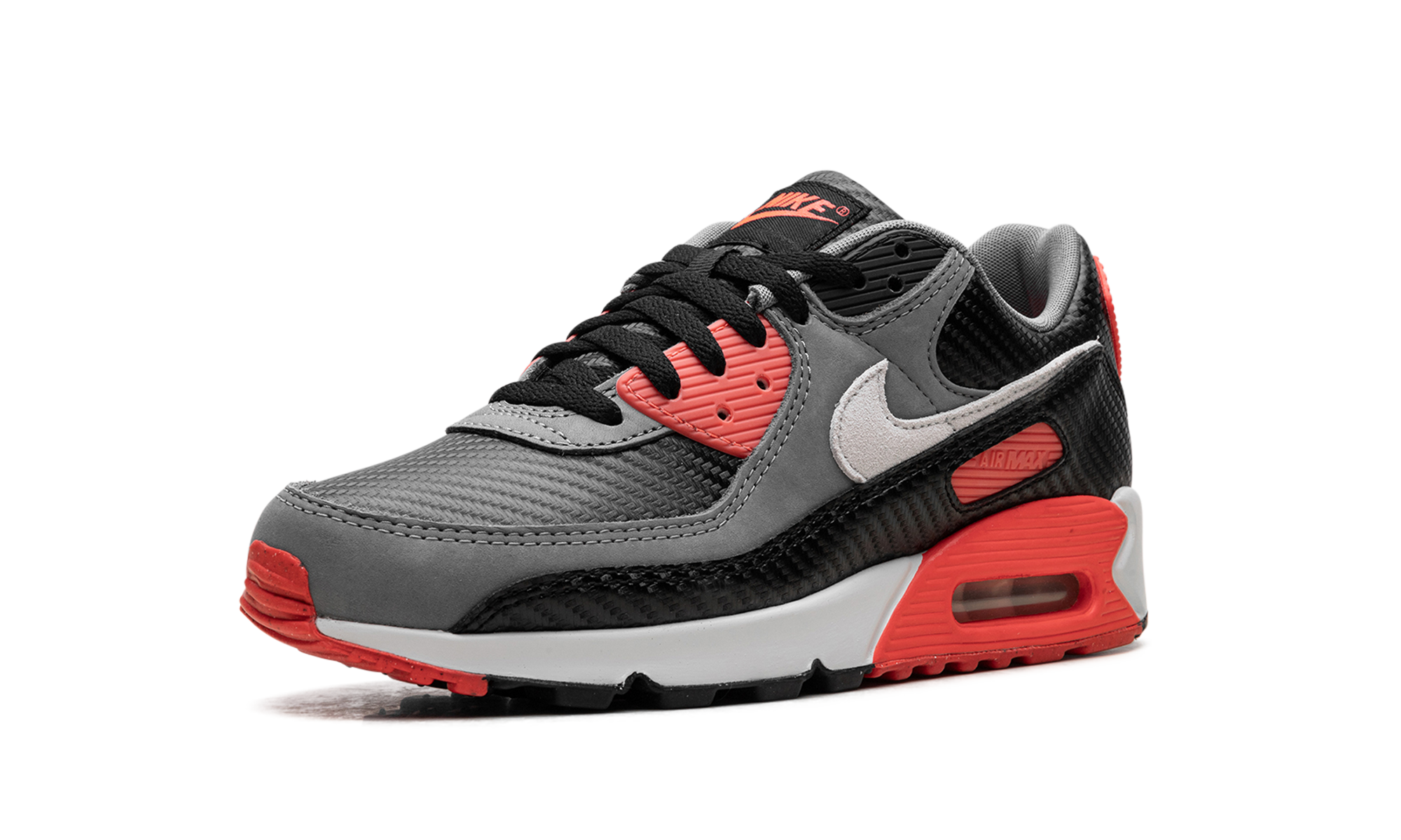 nike air max 90 premium carbon fiber infrared+HM9432-001+left diagnol single view
