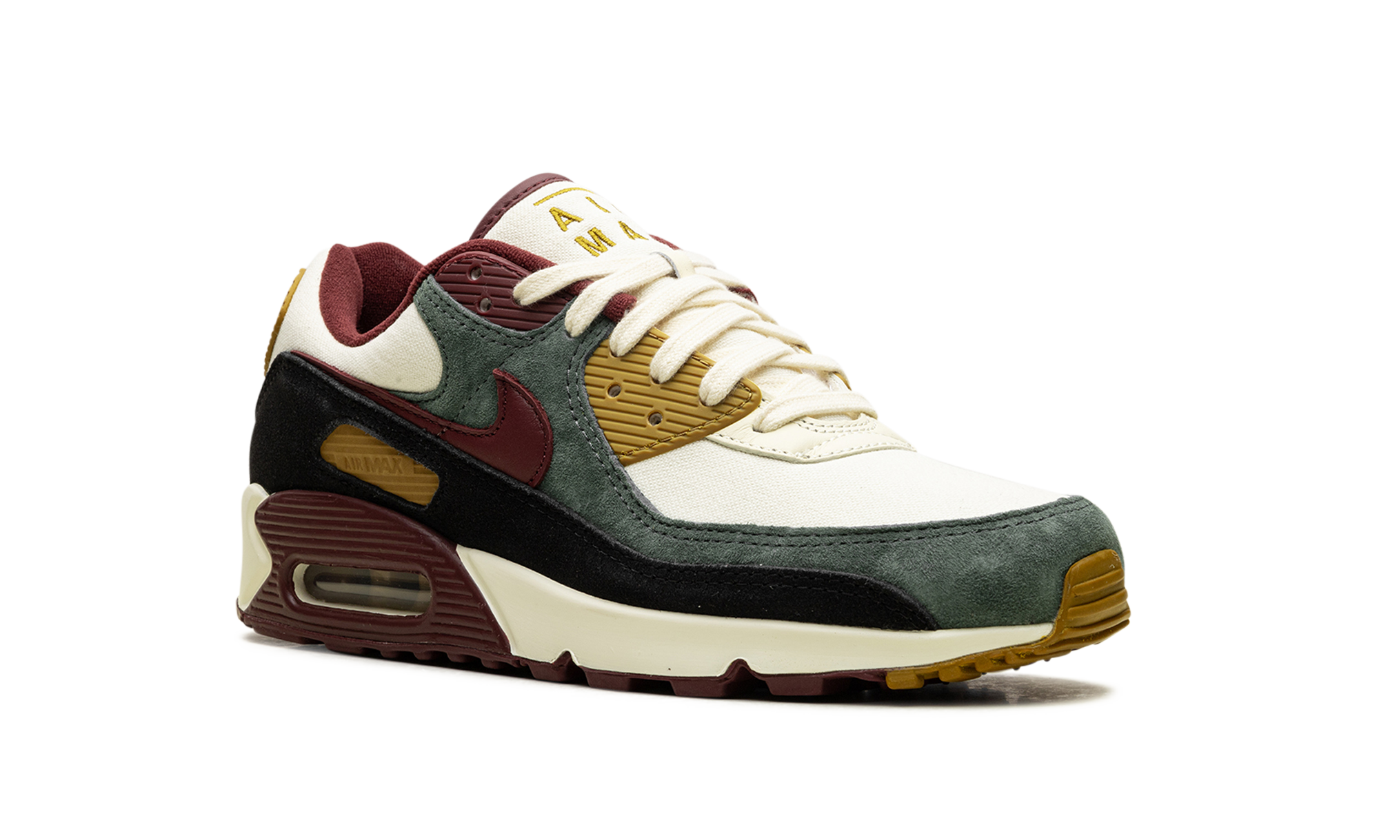 nike air max 90 premium coconut milk vintage green+HQ3609-113+diagnol right view