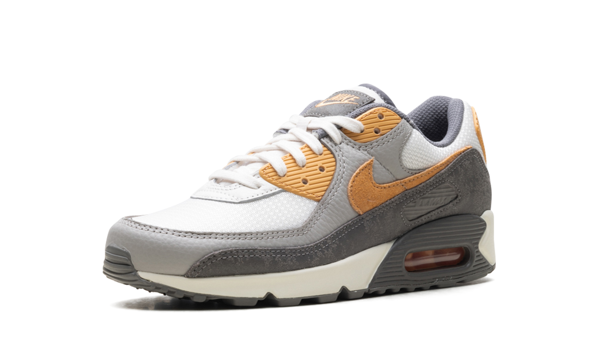 nike air max 90 premium flat pewter college grey phantom copper moon+IB7467-029+left diagnol single view