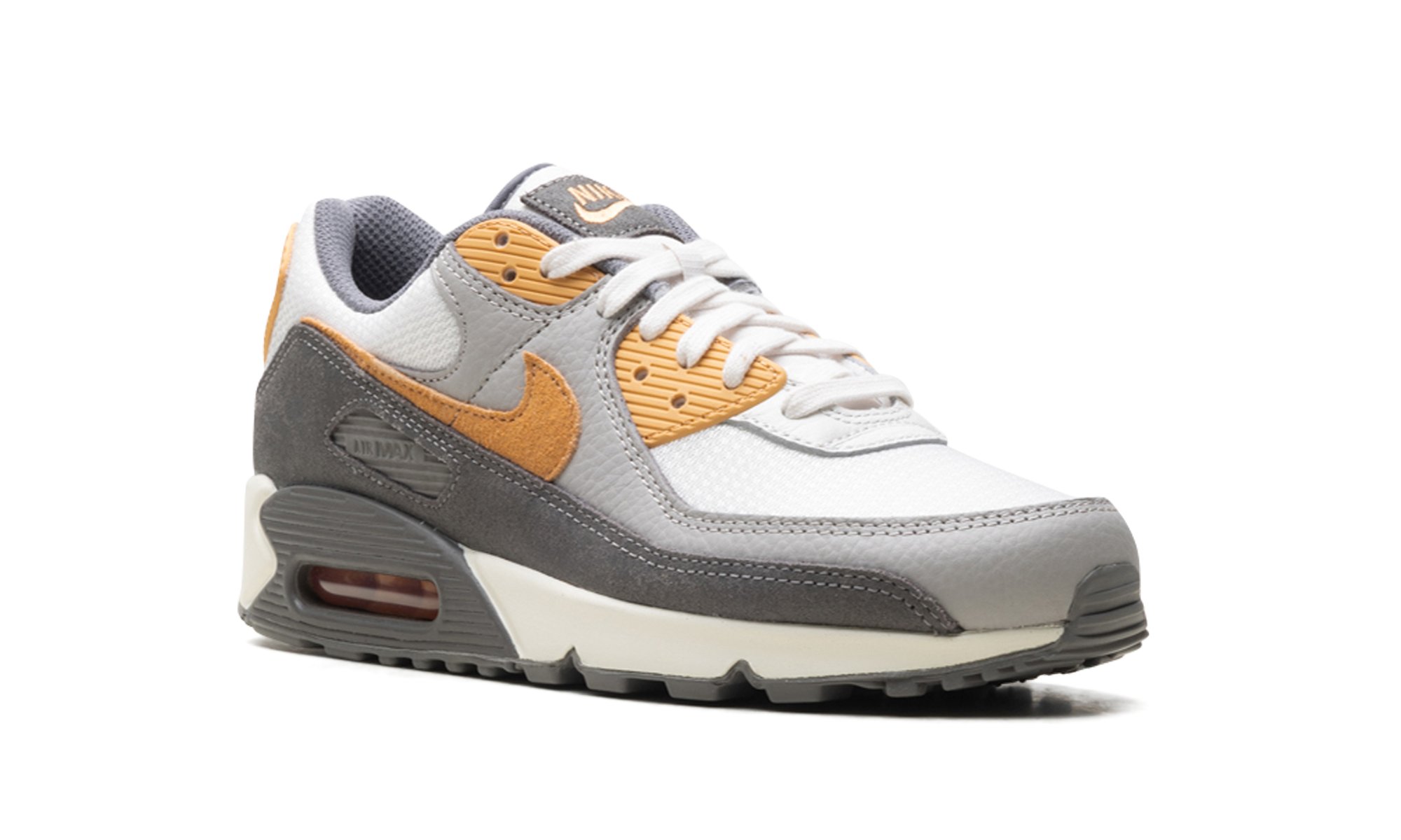 nike air max 90 premium flat pewter college grey phantom copper moon+IB7467-029+diagnol right view
