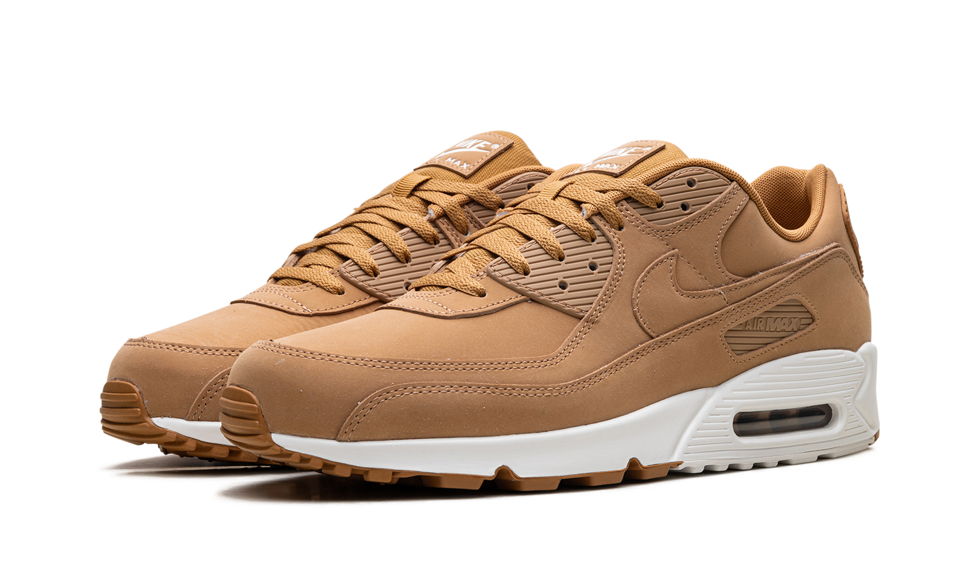nike air max 90 premium flax sail+HJ3153-200+diagnol left view