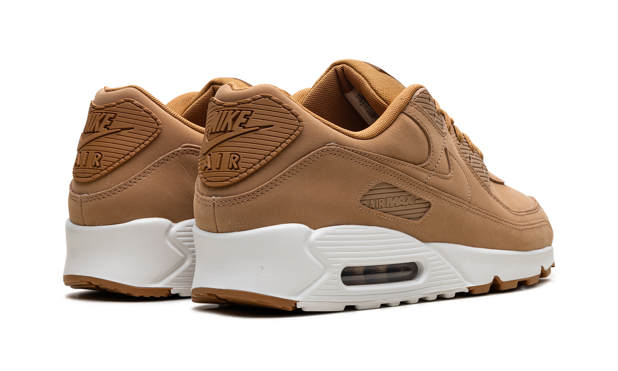 nike air max 90 premium flax sail+HJ3153-200+diagnol right behind view