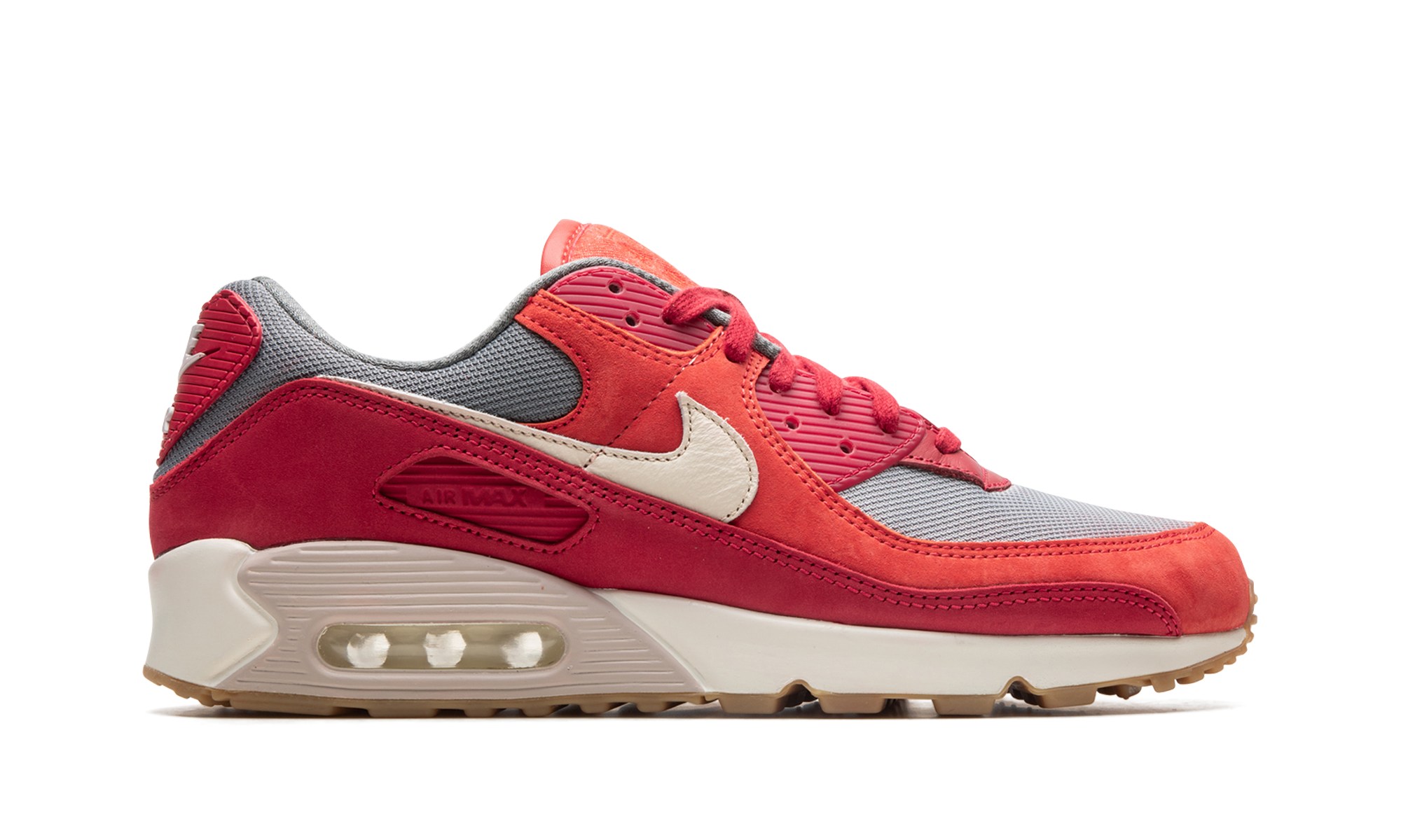 nike air max 90 premium gym red smoke grey gum+DH4621-600+right view
