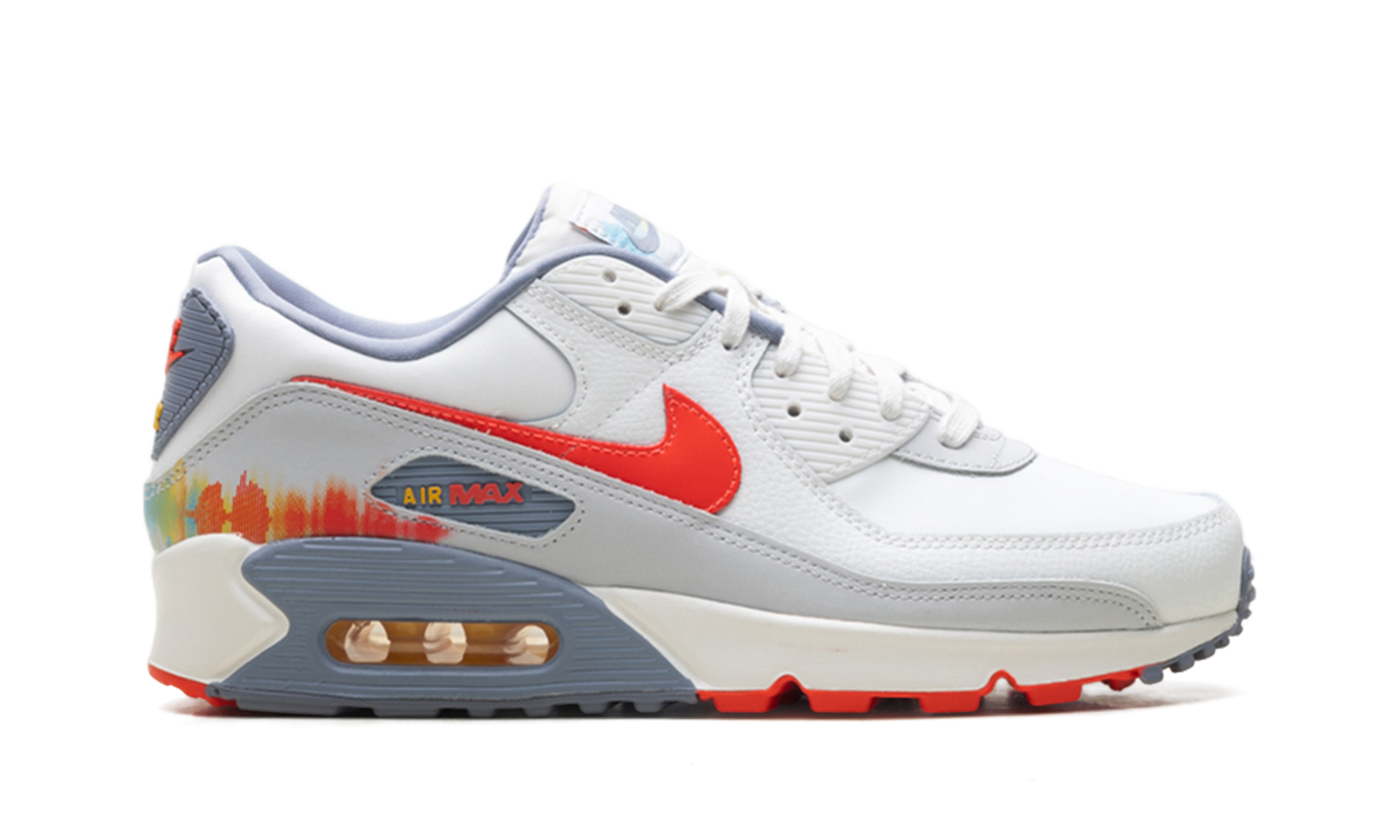 nike air max 90 premium summit white ashen slate pure platinum bright crimson+HJ9147-121+right view