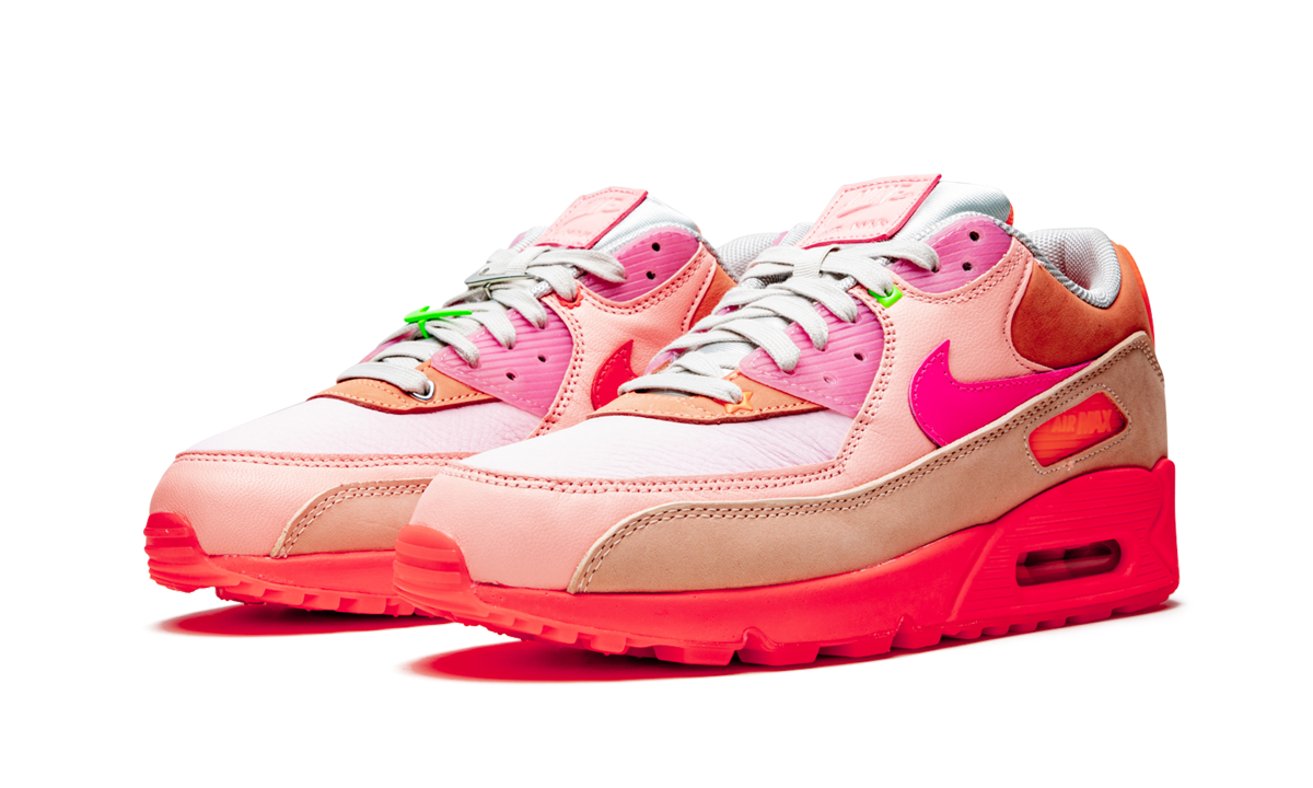 nike air max 90 prm platinum crimson bright purple women s+CT3449-600+diagnol left view