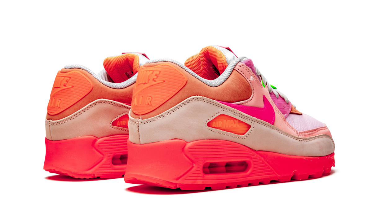 nike air max 90 prm platinum crimson bright purple women s+CT3449-600+diagnol right behind view