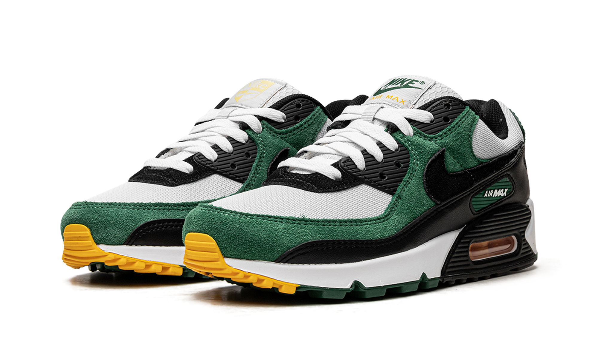 nike air max 90 pure platinum gorge green+DM0029-004+diagnol left view