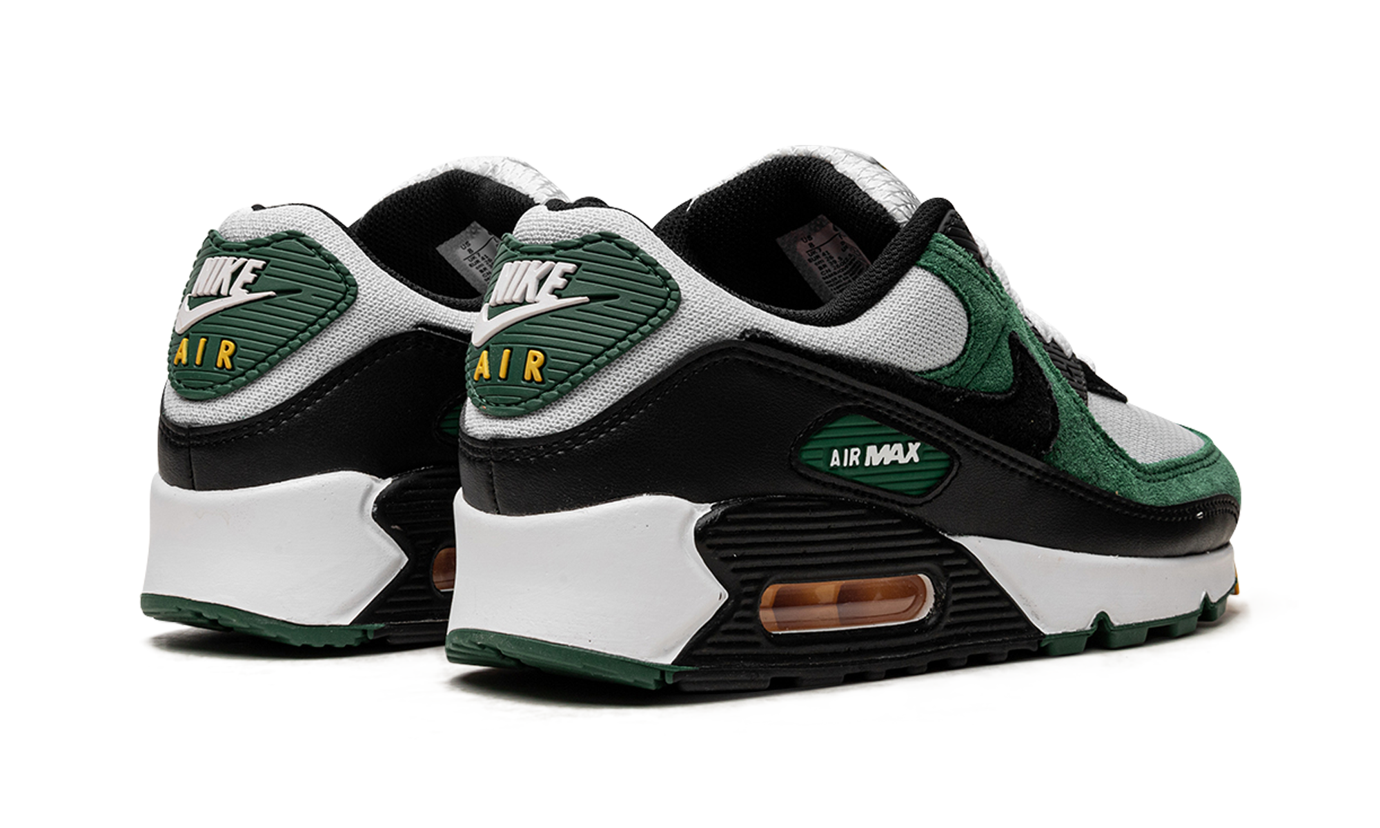 nike air max 90 pure platinum gorge green+DM0029-004+diagnol right behind view