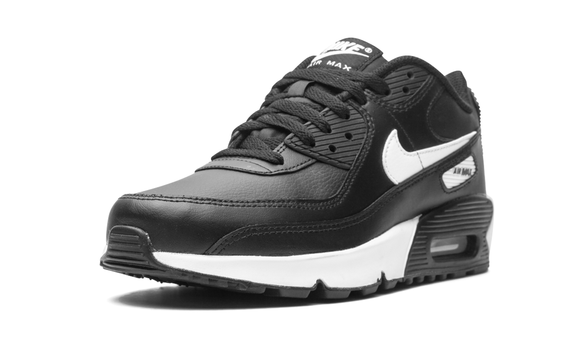 nike air max 90 recraft black white gs+CD6864-010+left diagnol single view