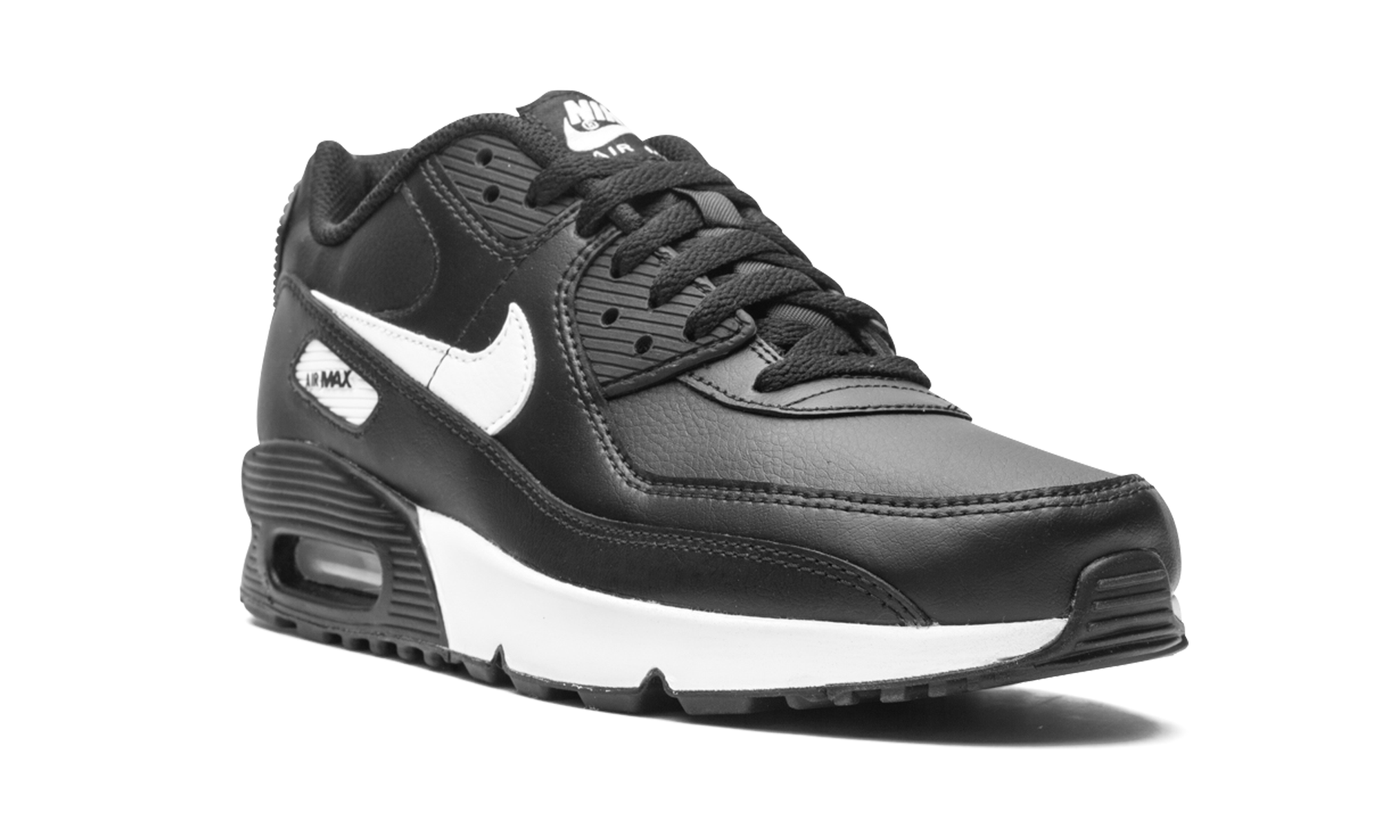 nike air max 90 recraft black white gs+CD6864-010+diagnol right view