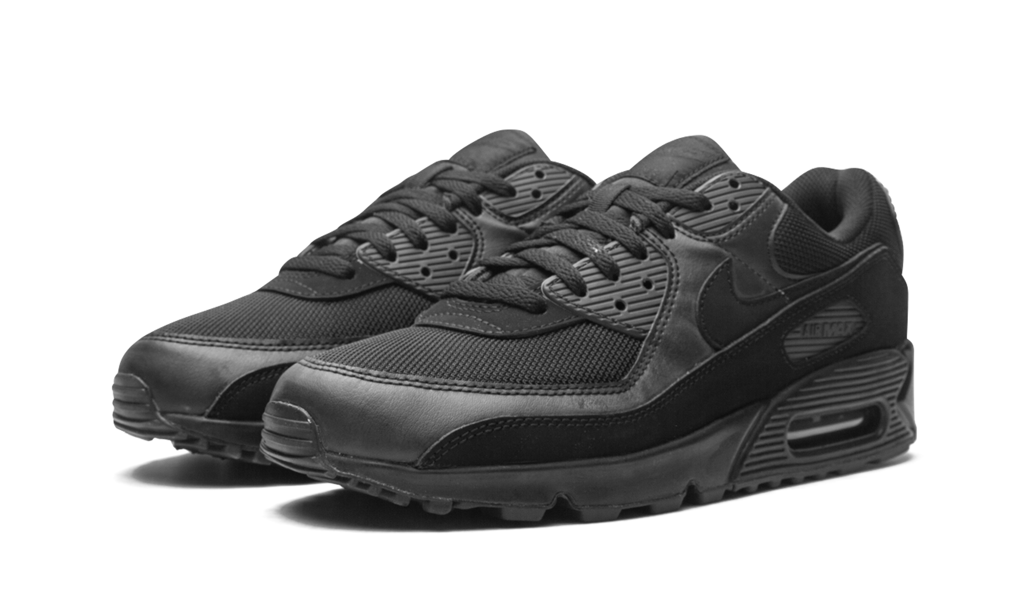 nike air max 90 recraft triple black+CN8490-003+diagnol left view