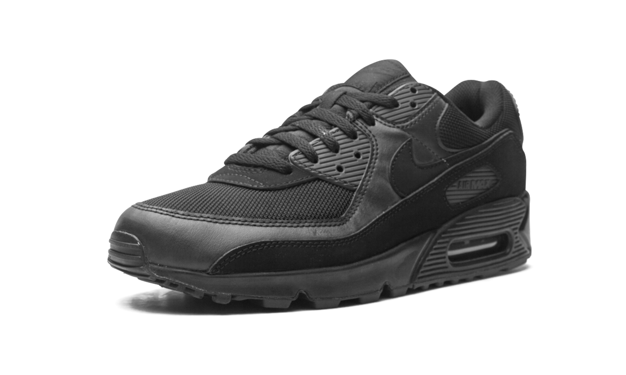 nike air max 90 recraft triple black+CN8490-003+left diagnol single view
