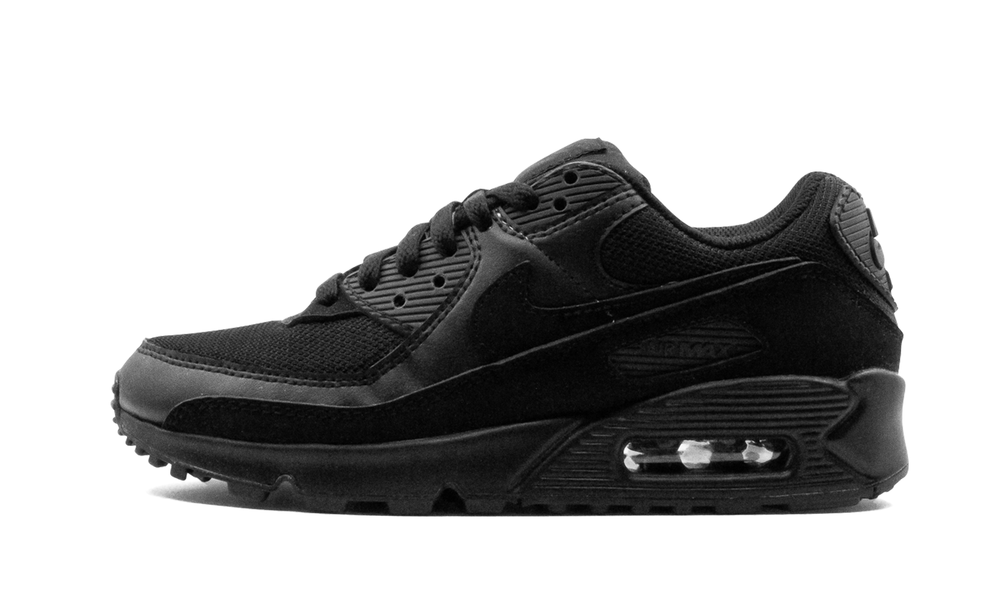 nike air max 90 recraft triple black women s+CQ2560-002+diagnol right view 3