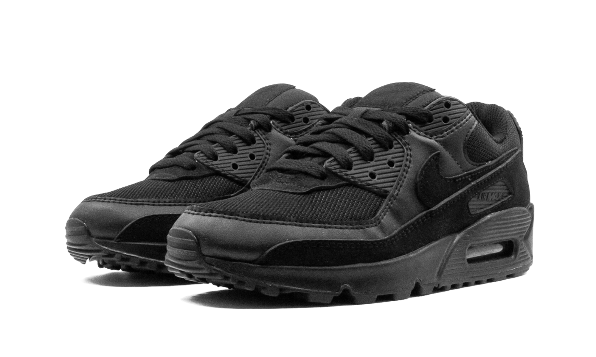 nike air max 90 recraft triple black women s+CQ2560-002+diagnol left view