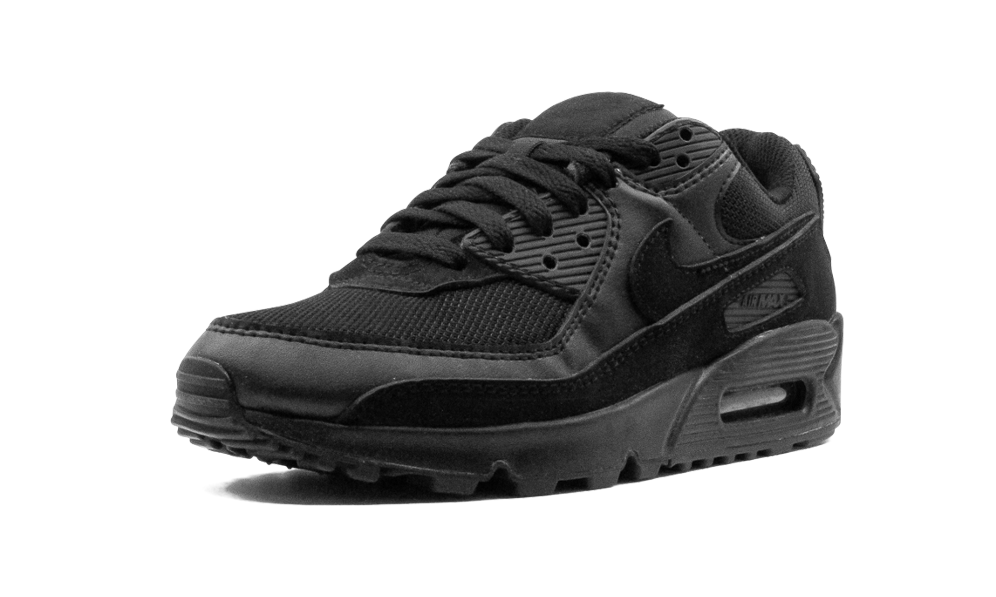 nike air max 90 recraft triple black women s+CQ2560-002+left diagnol single view