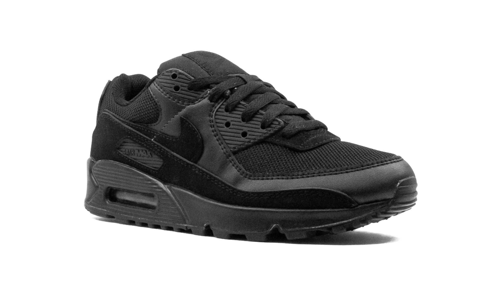 nike air max 90 recraft triple black women s+CQ2560-002+diagnol right view