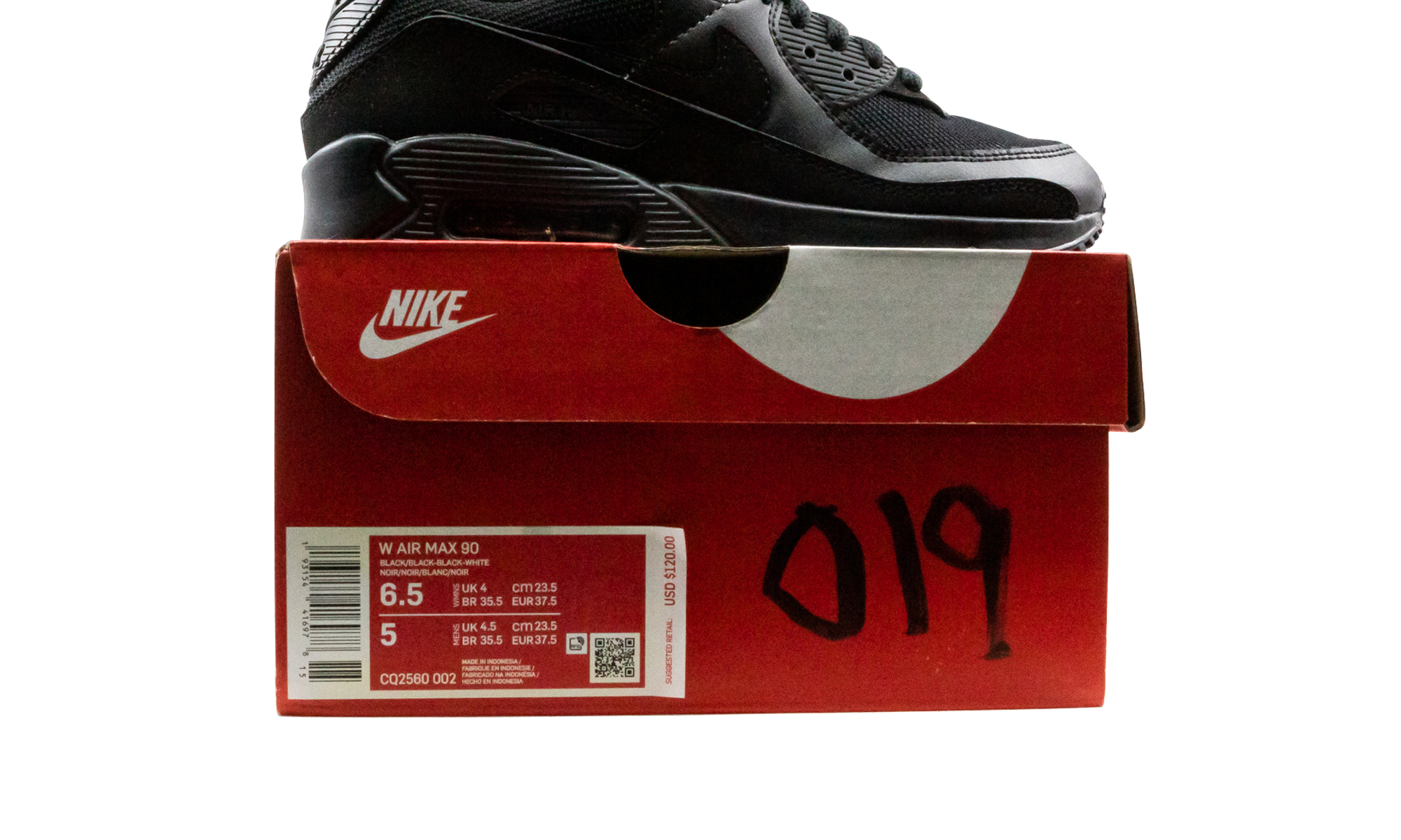 nike air max 90 recraft triple black women s+CQ2560-002+diagnol right view 1