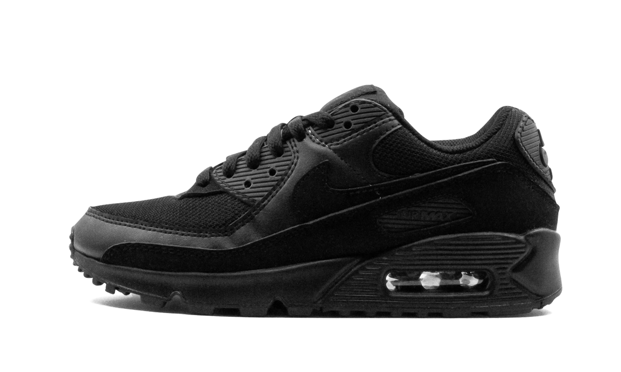 nike air max 90 recraft triple black women s+CQ2560-002+diagnol right view 2