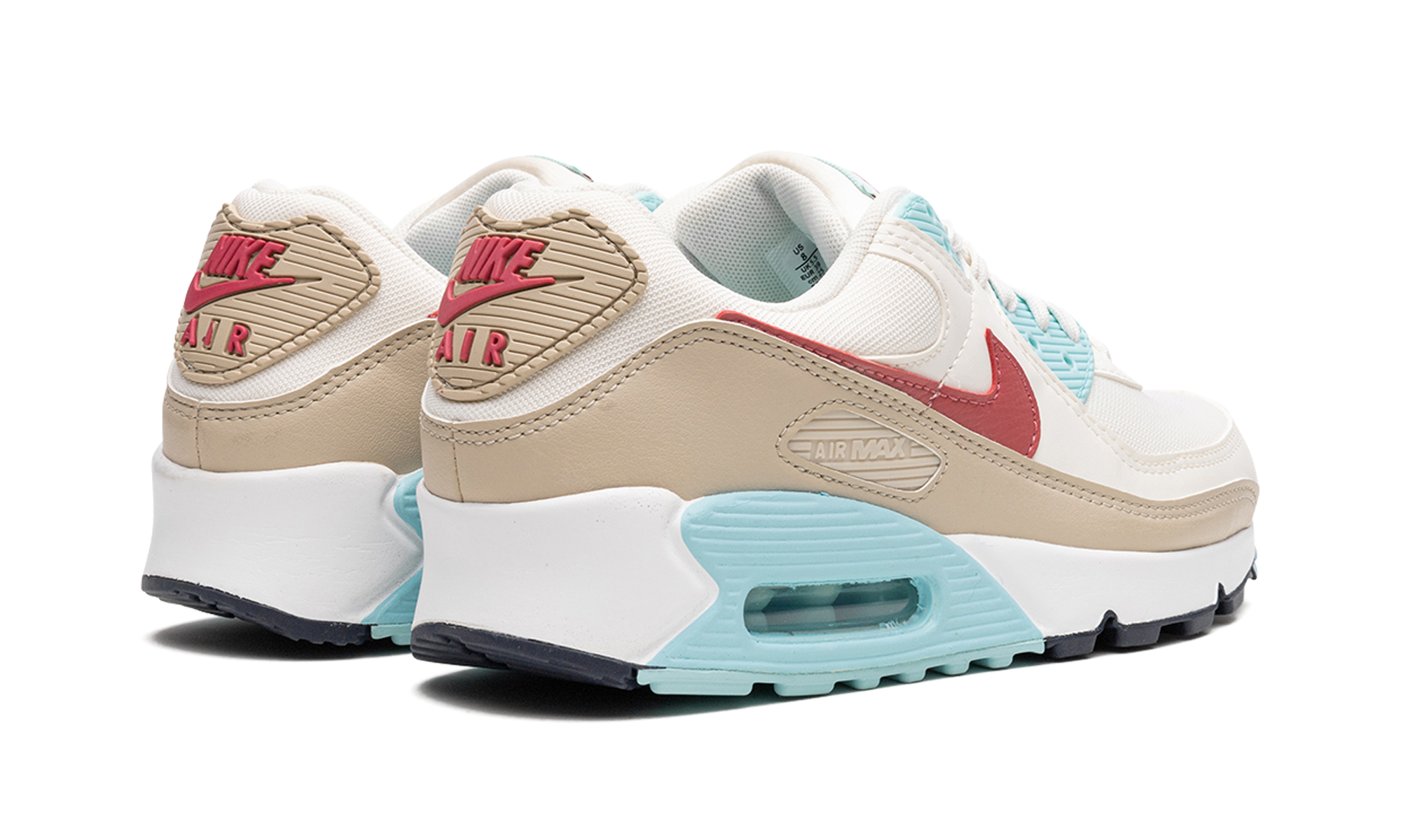 nike air max 90 sail copa gypsy rose women s+DQ4699-100+diagnol right behind view