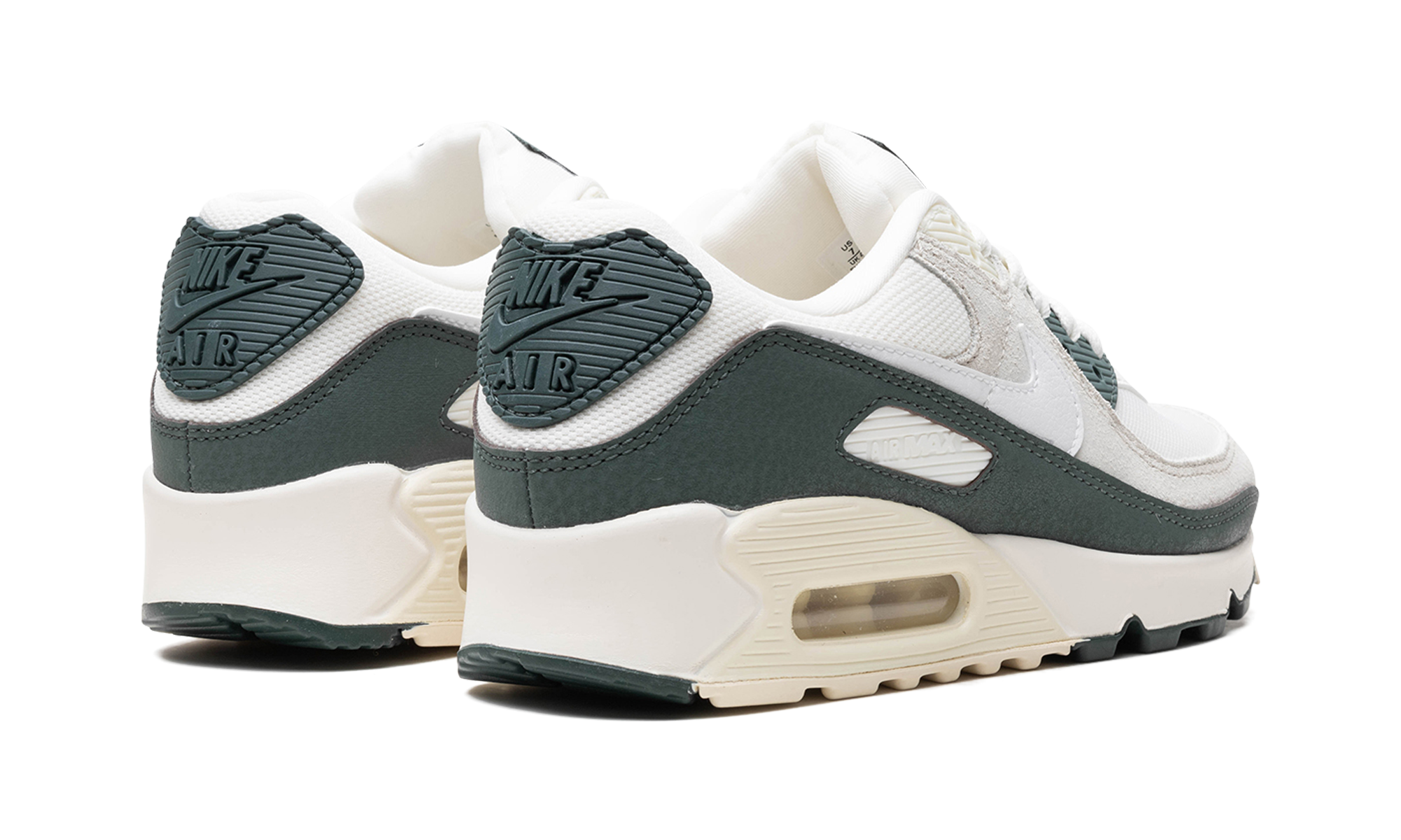 nike air max 90 sail vintage green women s+FZ5163-133+diagnol right behind view