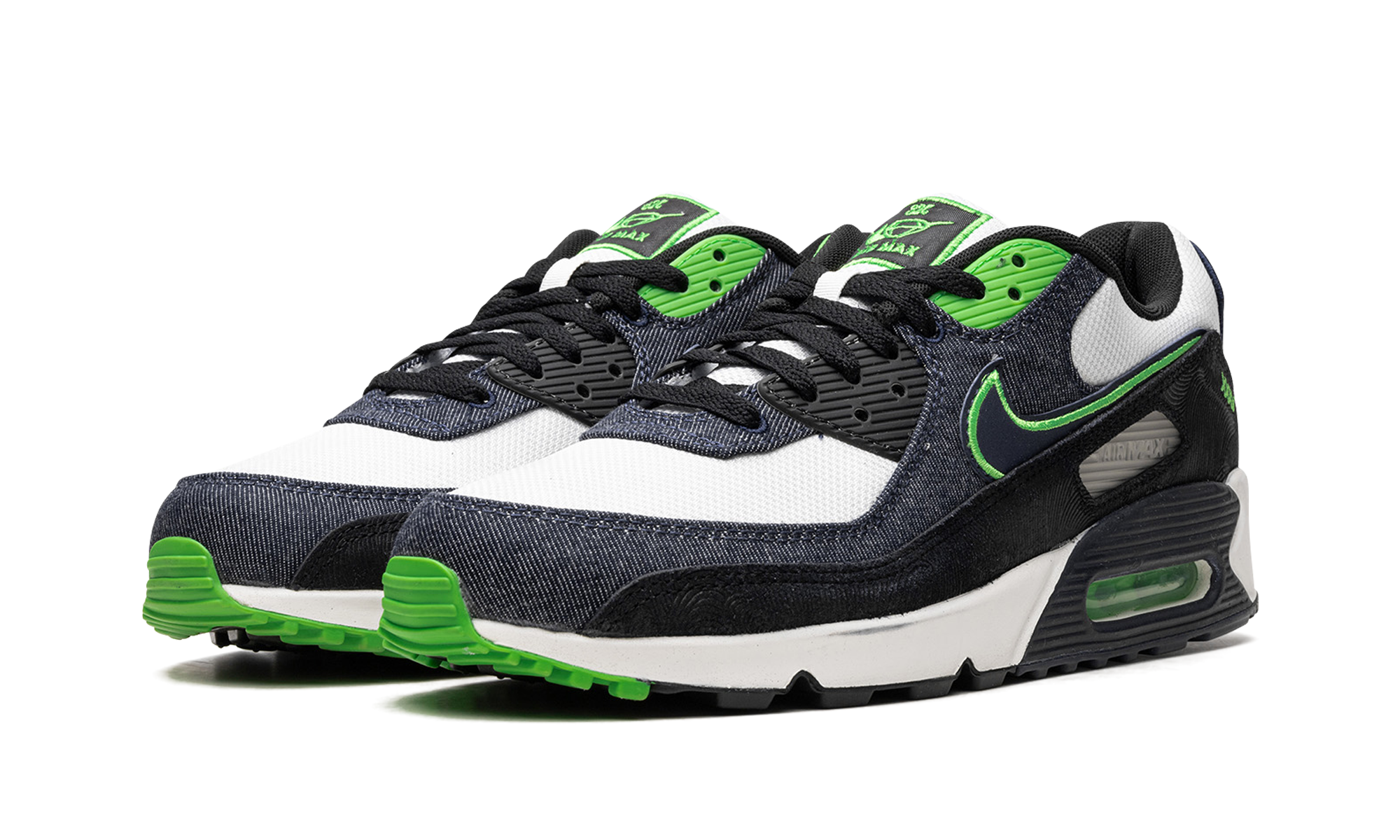 nike air max 90 scream green+DN4155-001+diagnol left view