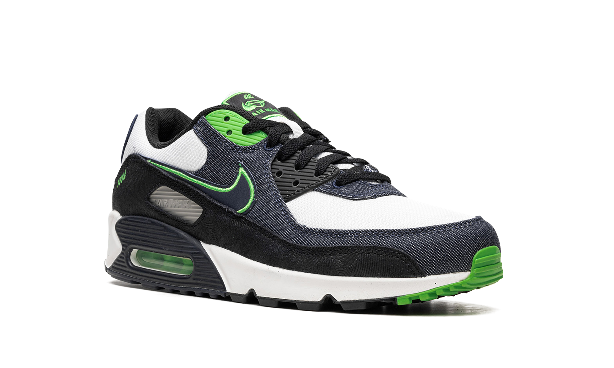 nike air max 90 scream green+DN4155-001+diagnol right view