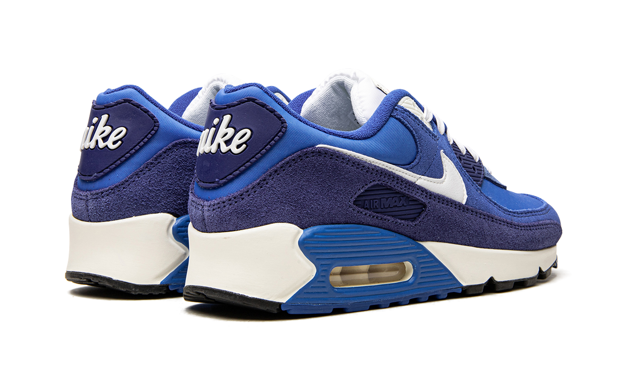 nike air max 90 se first use signal blue+DB0636-400+diagnol right behind view