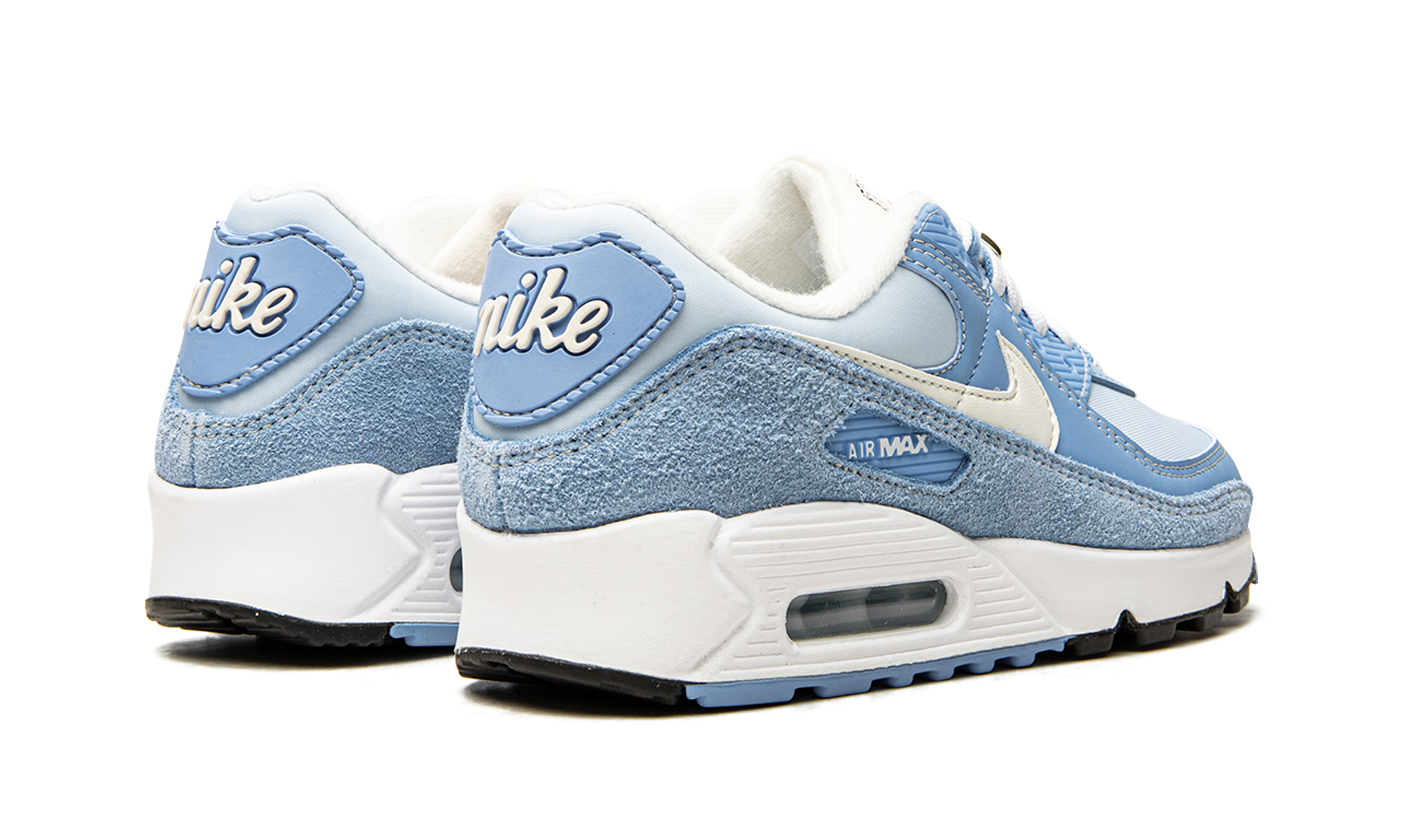 nike air max 90 se first use university blue+DA8709-400+diagnol right behind view