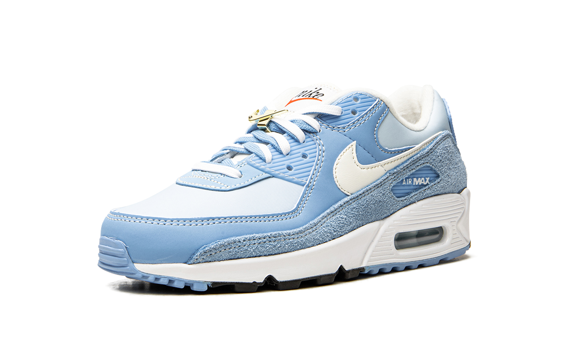 nike air max 90 se first use university blue+DA8709-400+left diagnol single view