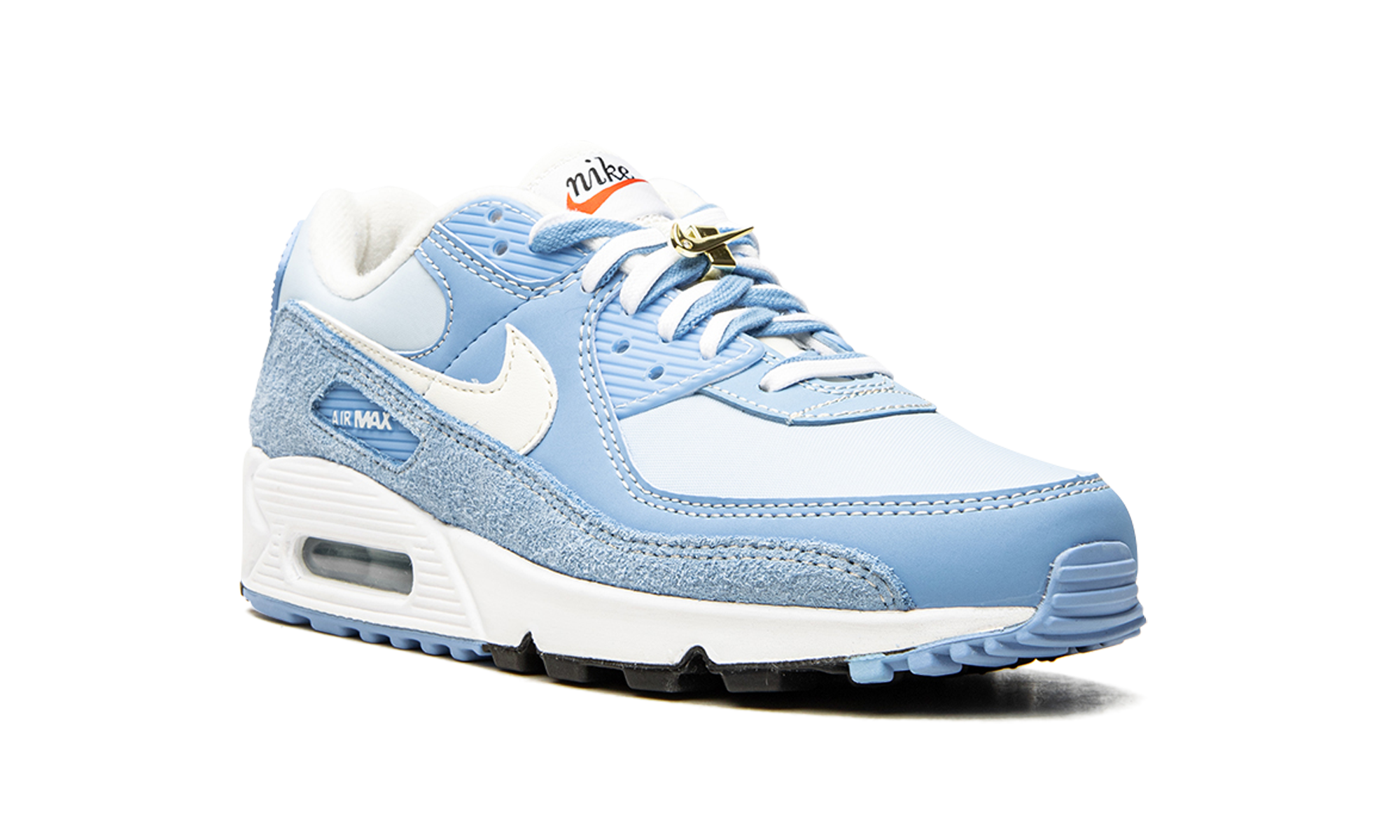 nike air max 90 se first use university blue+DA8709-400+diagnol right view