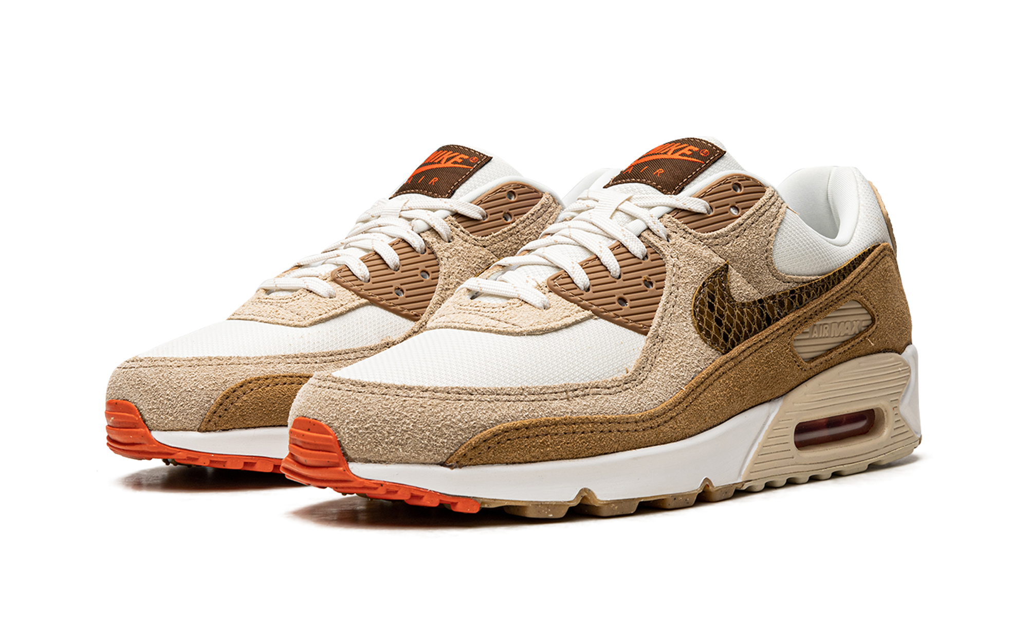 nike air max 90 se pale ivory snakeskin swoosh women s+DX9502-100+diagnol left view