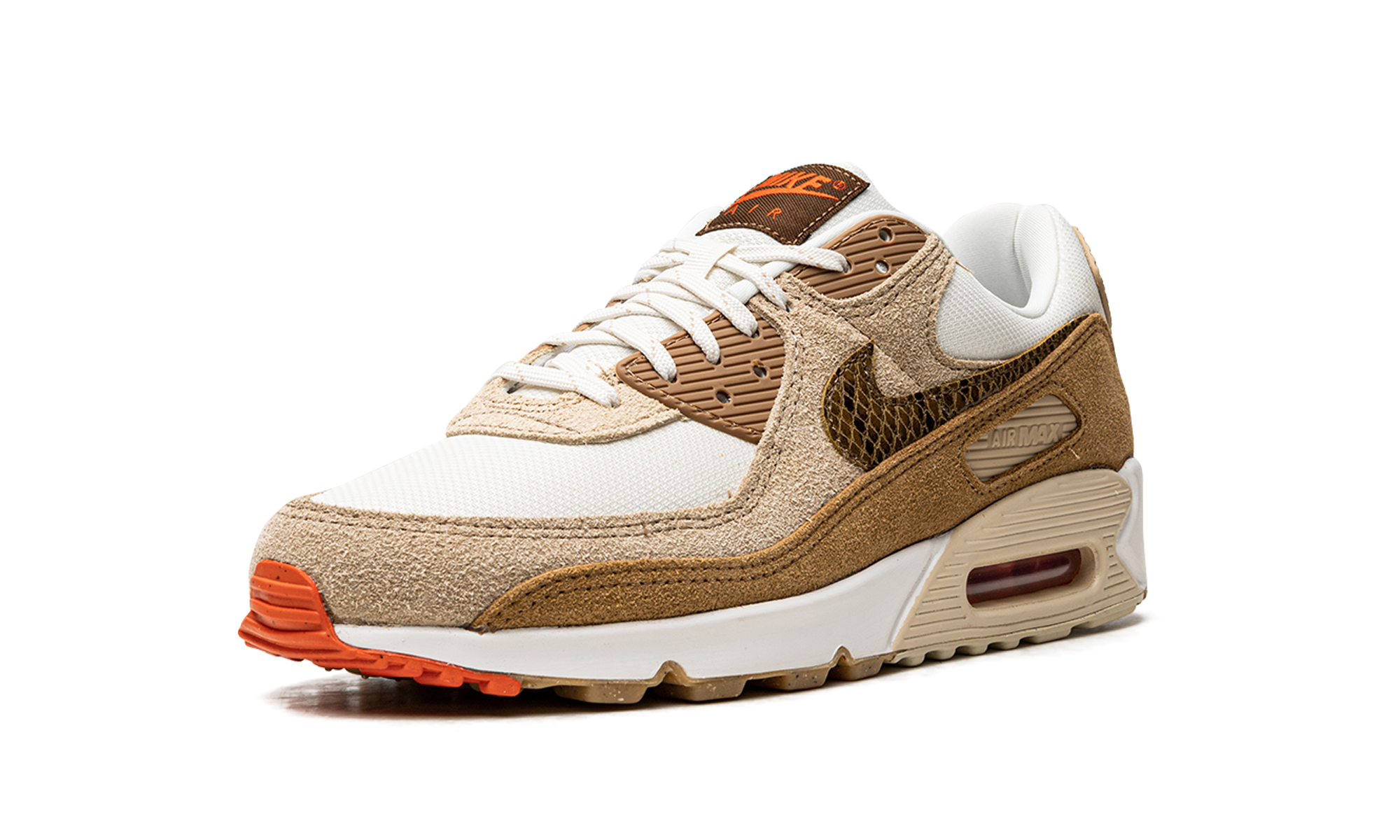 nike air max 90 se pale ivory snakeskin swoosh women s+DX9502-100+left diagnol single view