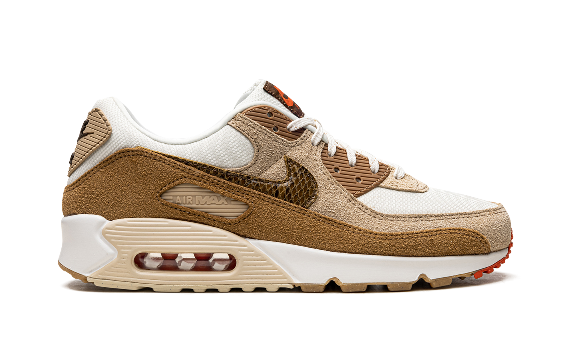 nike air max 90 se pale ivory snakeskin swoosh women s+DX9502-100+right view