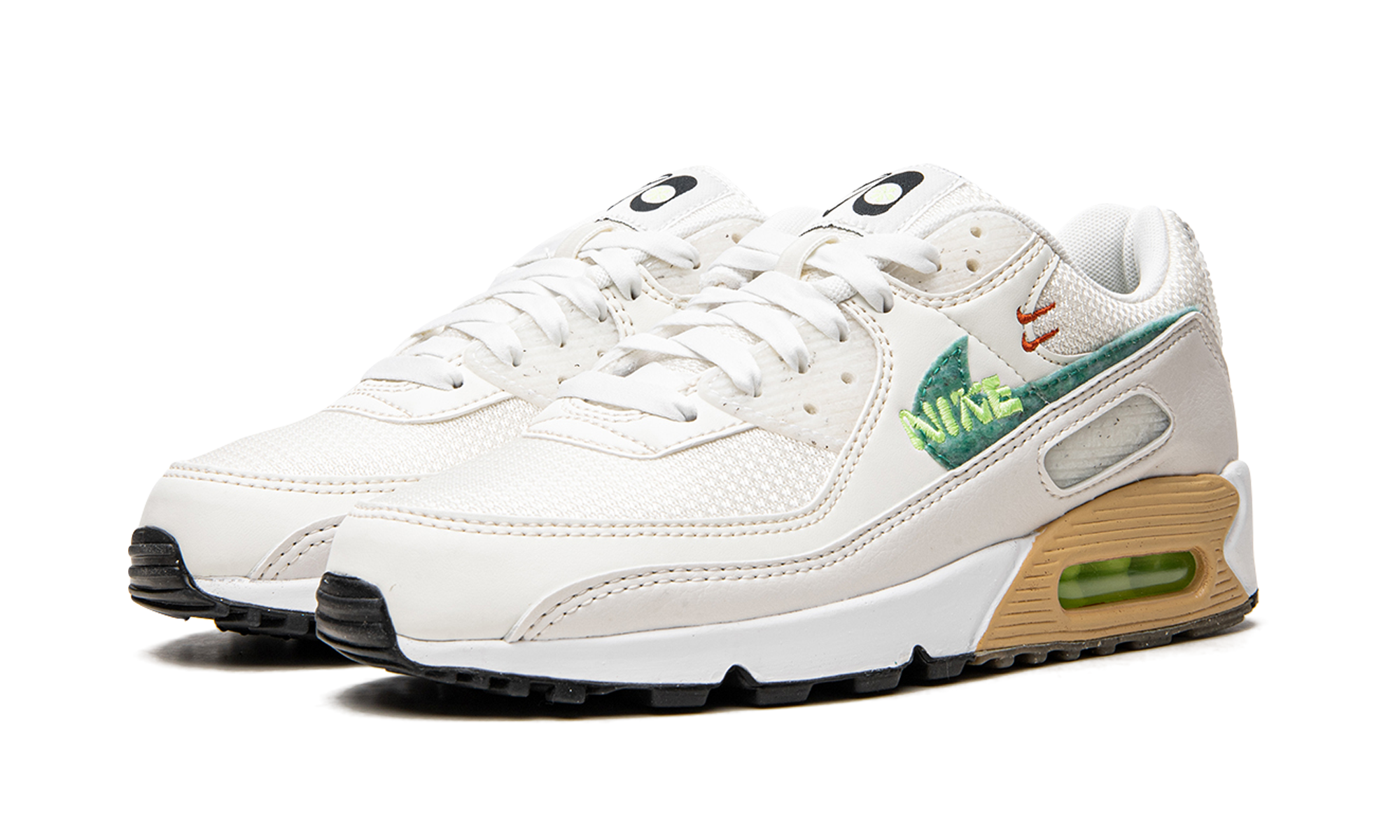 nike air max 90 se summit white neptune green women s+DO9850-100+diagnol left view