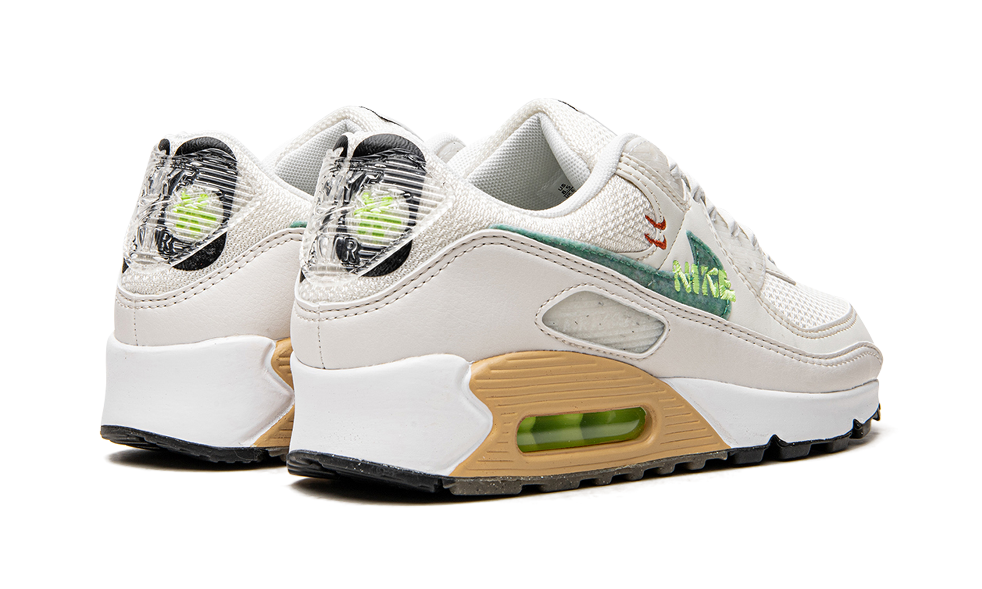nike air max 90 se summit white neptune green women s+DO9850-100+diagnol right behind view