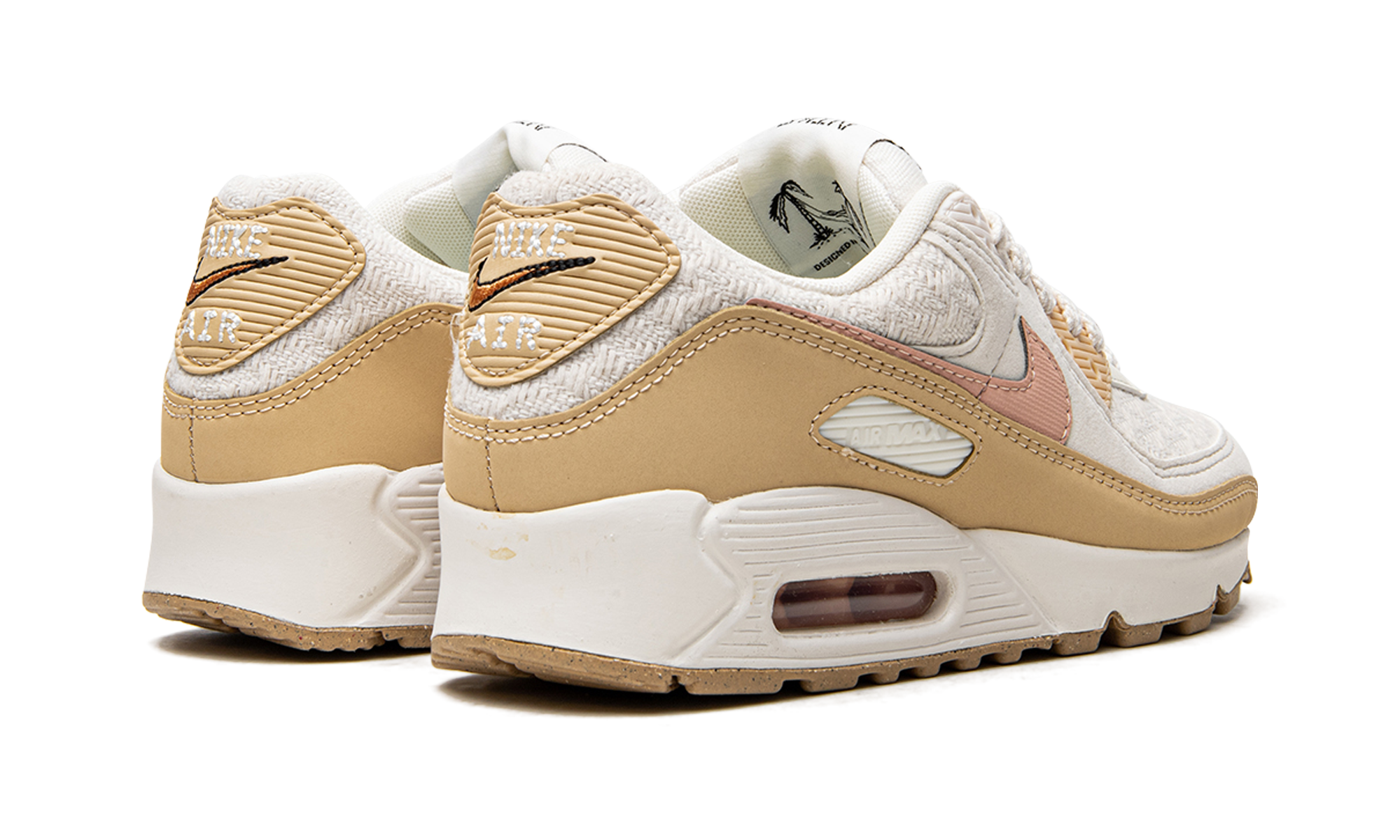 nike air max 90 se sun club sail arctic orange women s+DJ9997-101+diagnol right behind view