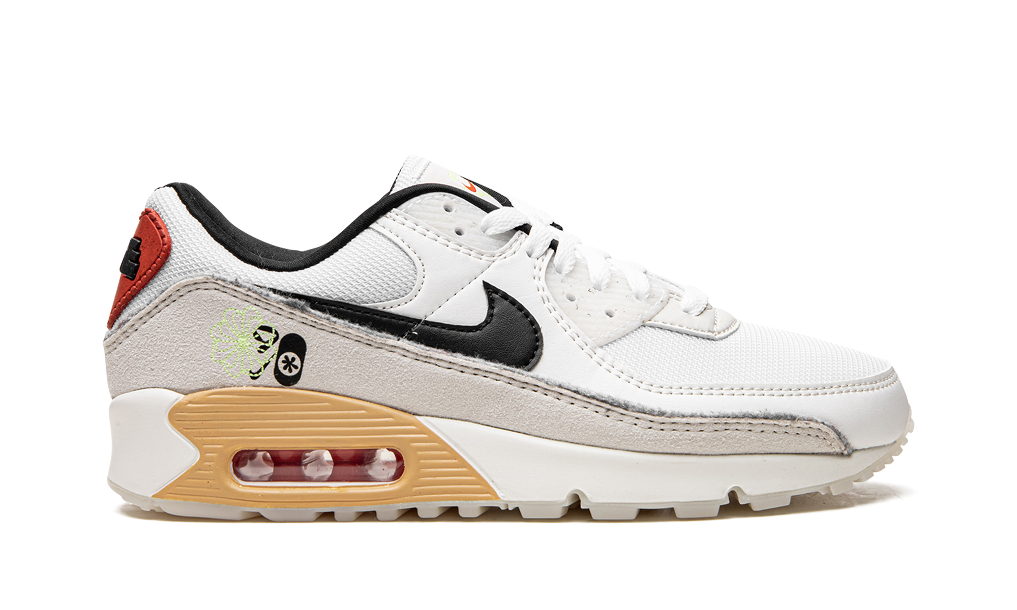 nike air max 90 se swoosh fiber white+DV3335-100+right view